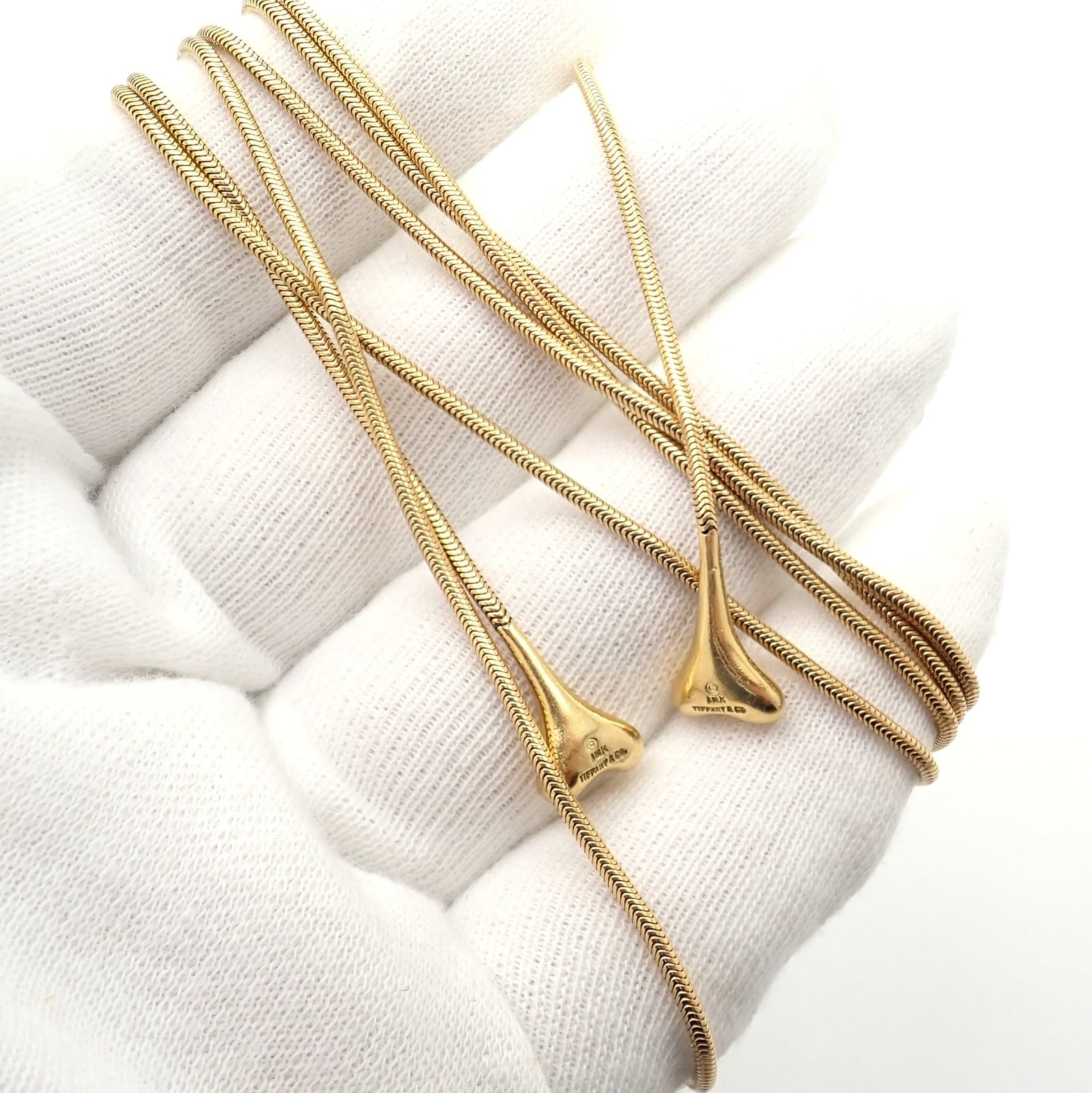 Authentic! Vintage Tiffany & Co 18k Yellow Gold 51" Extra Long Ginkgo Necklace | Fortrove