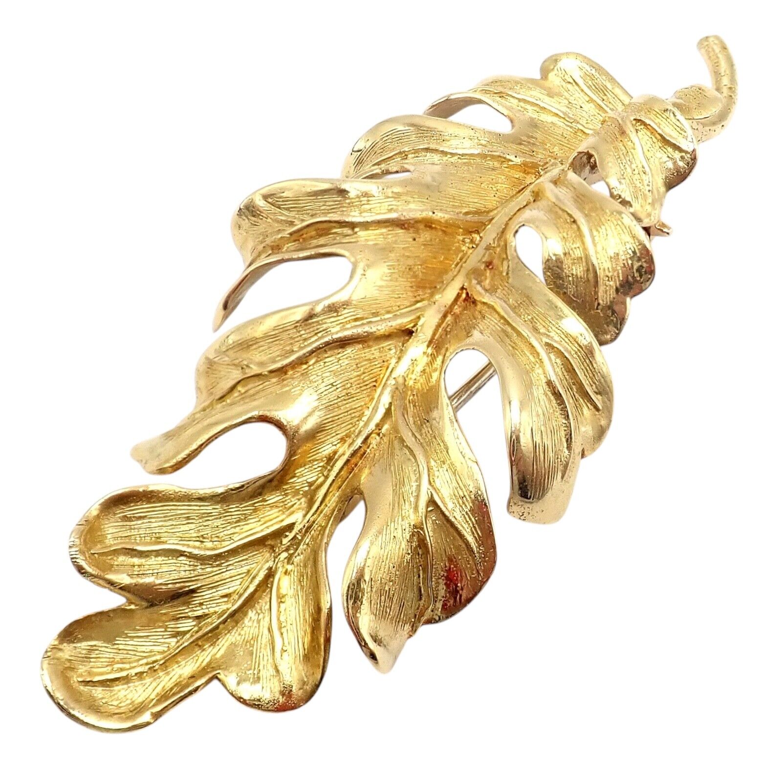 Vintage! Tiffany & Co. 18k Yellow Gold Leaf Pin Brooch | Fortrove