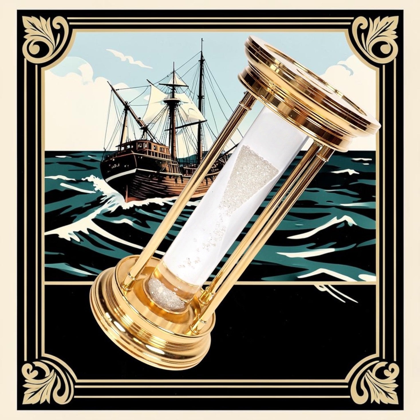 Authentic! De Beers Limited Edition Millennium 2000 Diamond Brass Hourglass | Fortrove