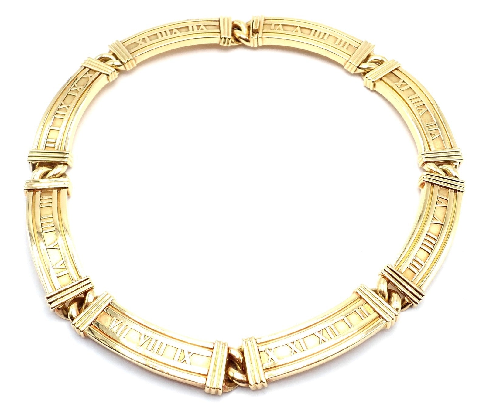 Vintage! Authentic Tiffany & Co Atlas 18k Yellow Gold Link Collar Necklace 1995 | Fortrove