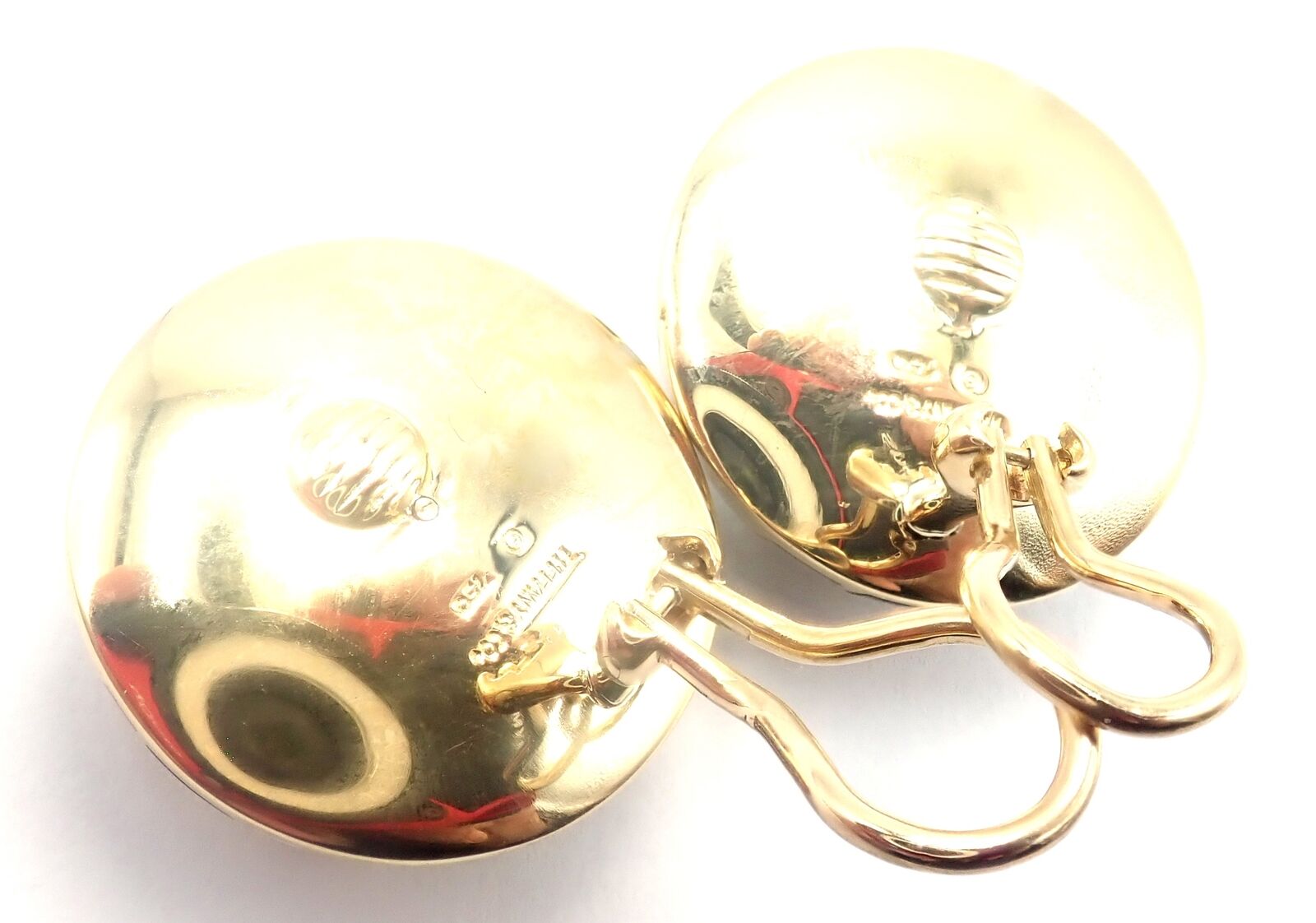 Tiffany & Co Cummings 18k Gold Mother of Pearl Black Jade Checkerboard Earrings | Fortrove