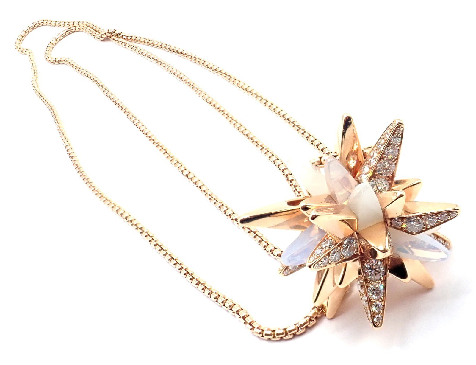 Cartier 18k Rose Gold Limited Edition Diamond Meterore Fractal Pendant Necklace | Fortrove