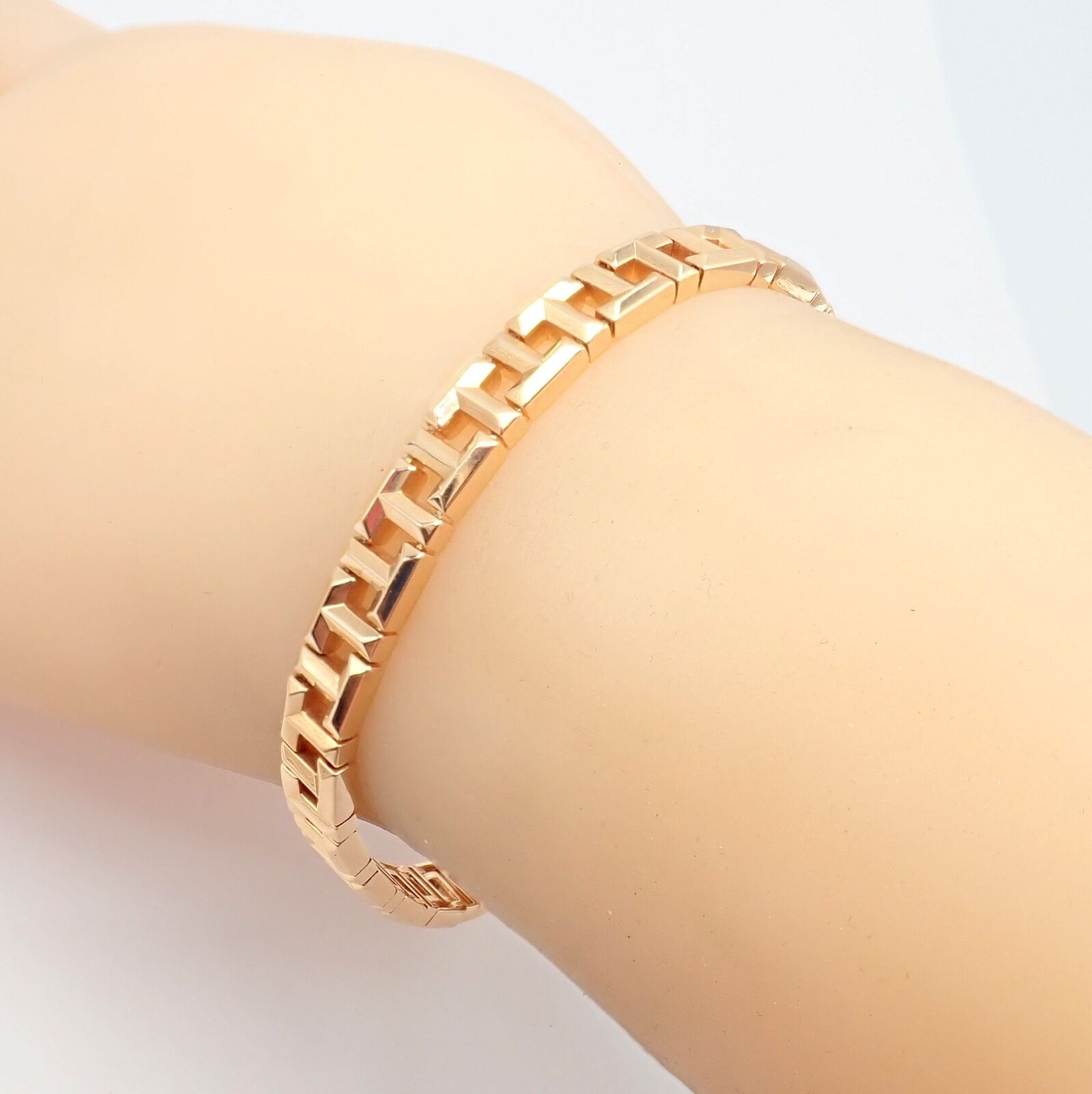 Authentic! Tiffany & Co 18k Rose Gold T Chain Link Bracelet | Fortrove