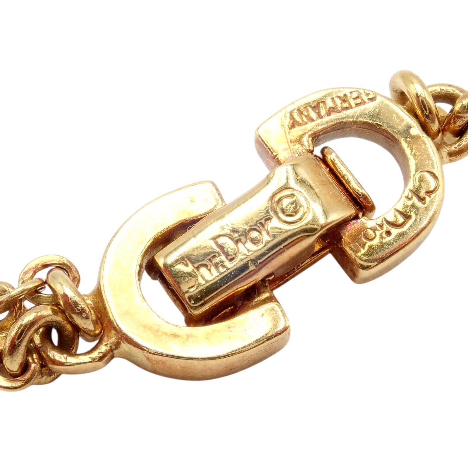 Vintage! Christian Dior Solid 18k Gold CD Three Strand 28" Long Necklace Germany | Fortrove