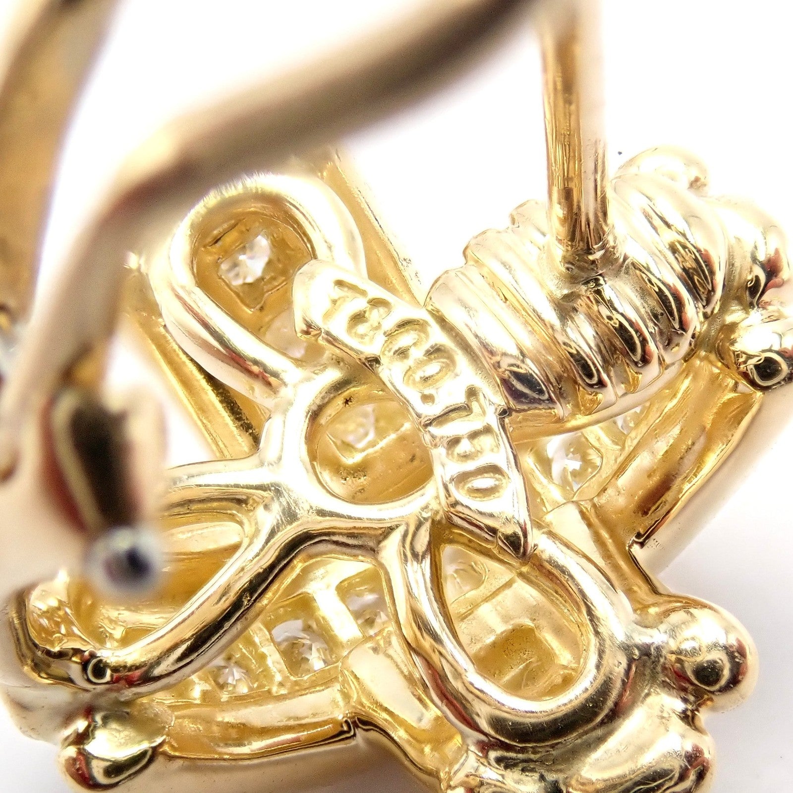 Tiffany & Co. Jewelry & Watches:Fine Jewelry:Earrings Authentic! Tiffany & Co 18k Yellow Gold Classic Signature X Diamond Earrings