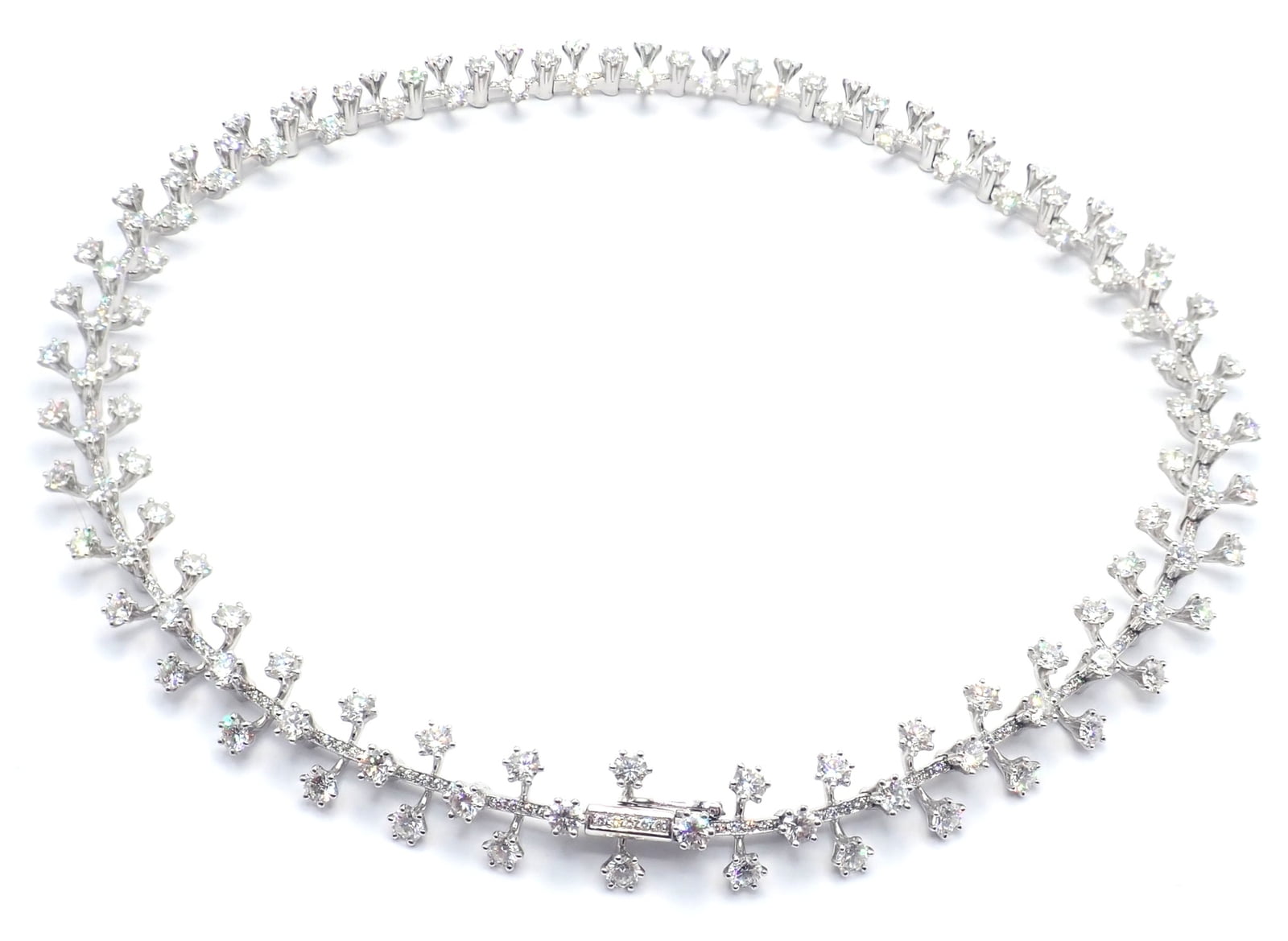 Tiffany & Co. Jewelry & Watches:Fine Jewelry:Jewelry Sets Authentic Tiffany & Co Spray Platinum Diamond Necklace Earrings Set Paper France