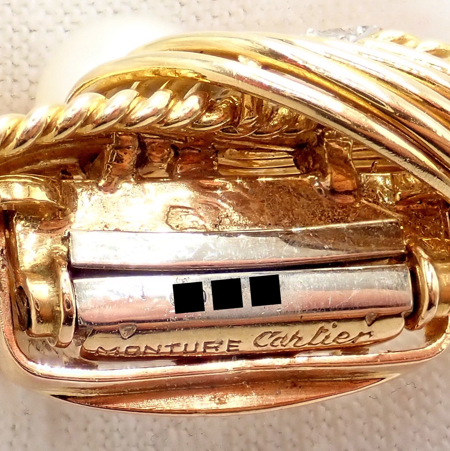 Vintage Cartier 18k Yellow Gold Diamond Ruby Pearl Pin Brooch 1960s | Fortrove