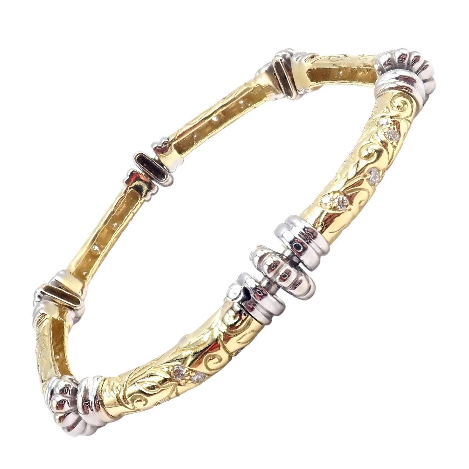 Vintage SeidenGang 18k Yellow + White Gold Diamond Laurel Collection Bracelet | Fortrove