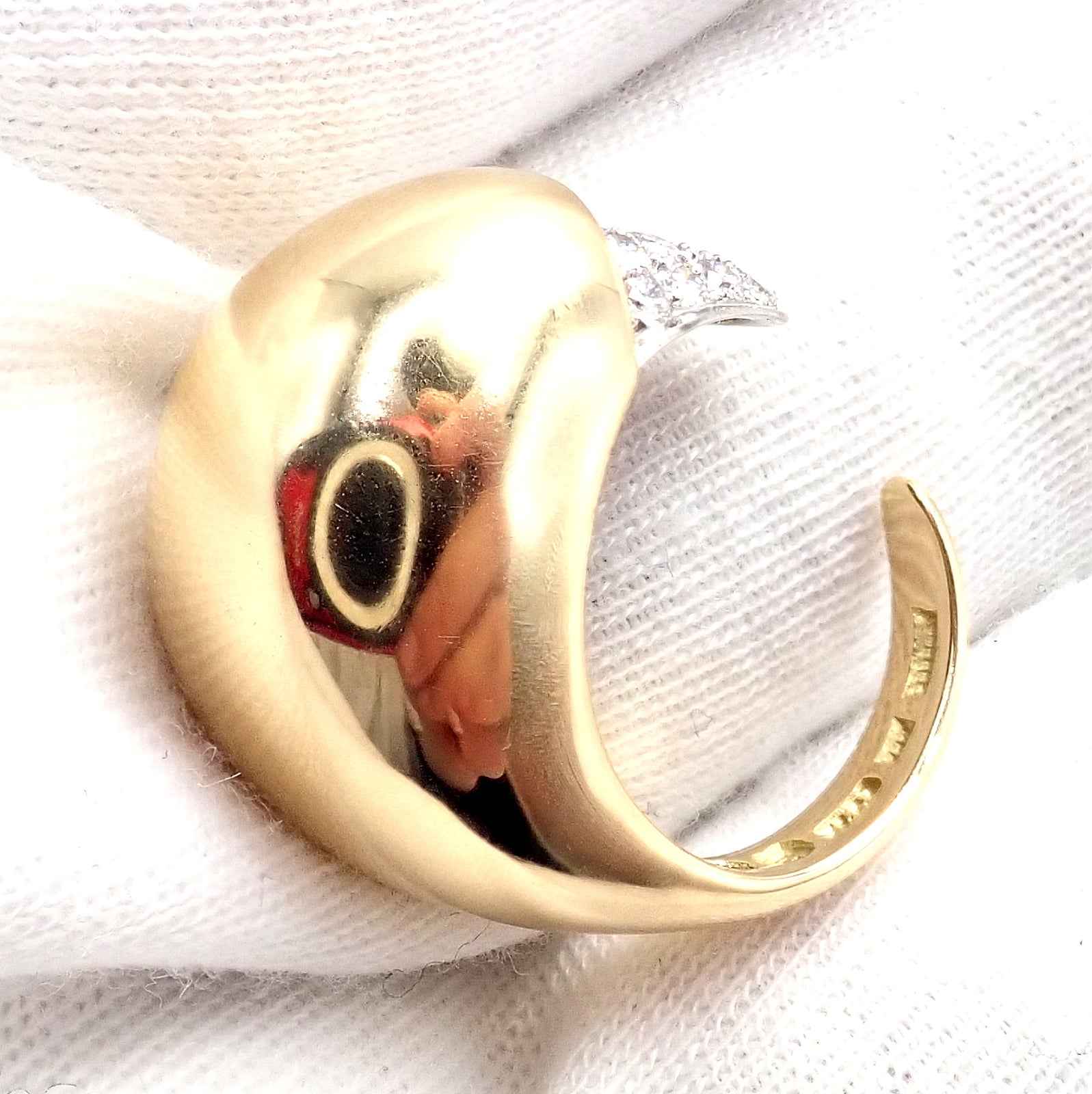 Authentic! Tiffany & Co. Elsa Peretti 18k Yellow Gold Diamond Bird Ring | Fortrove
