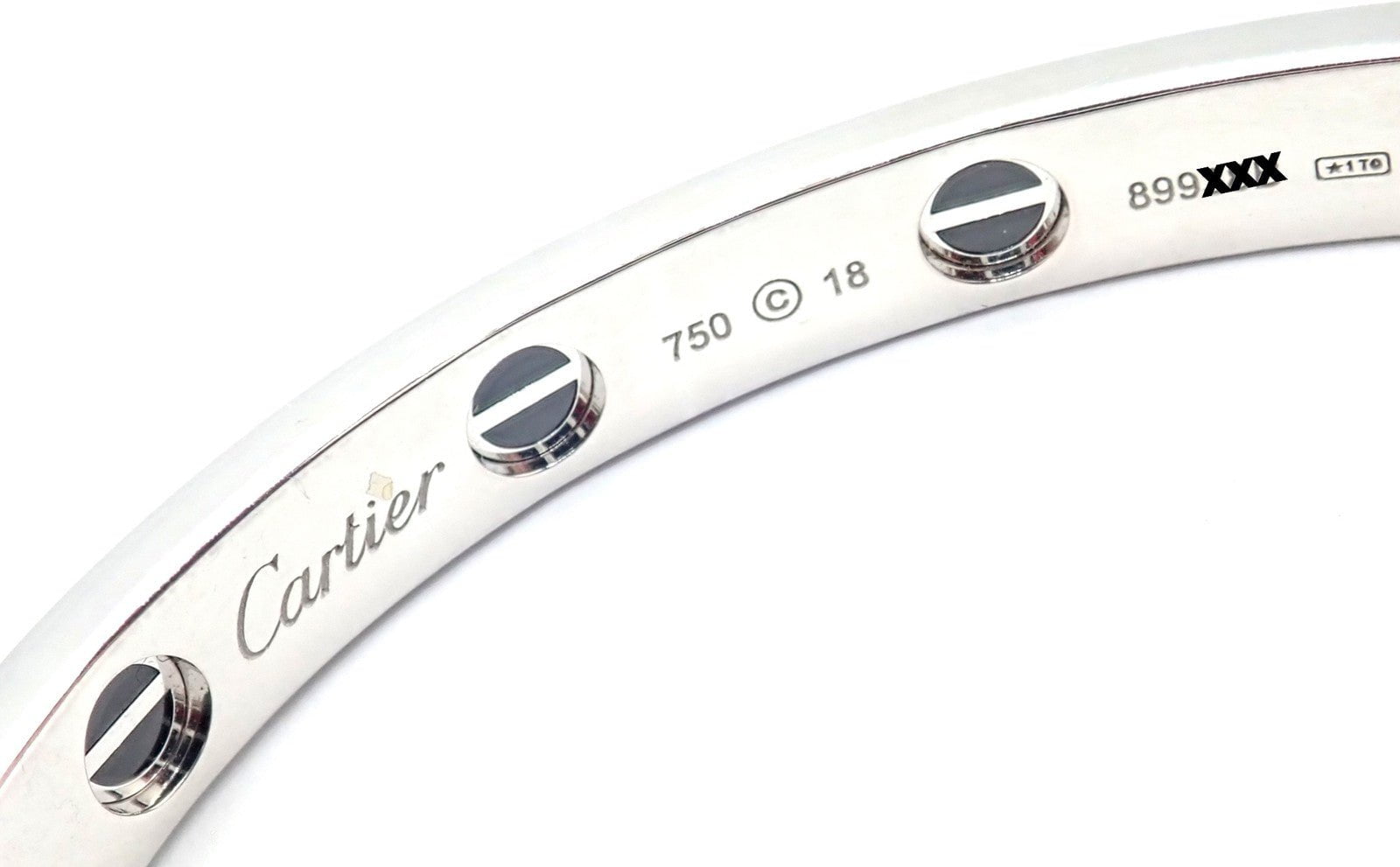 Authentic! Cartier Love 18k White Gold Diamond Pave Ceramic Bracelet Sz 18 Paper | Fortrove