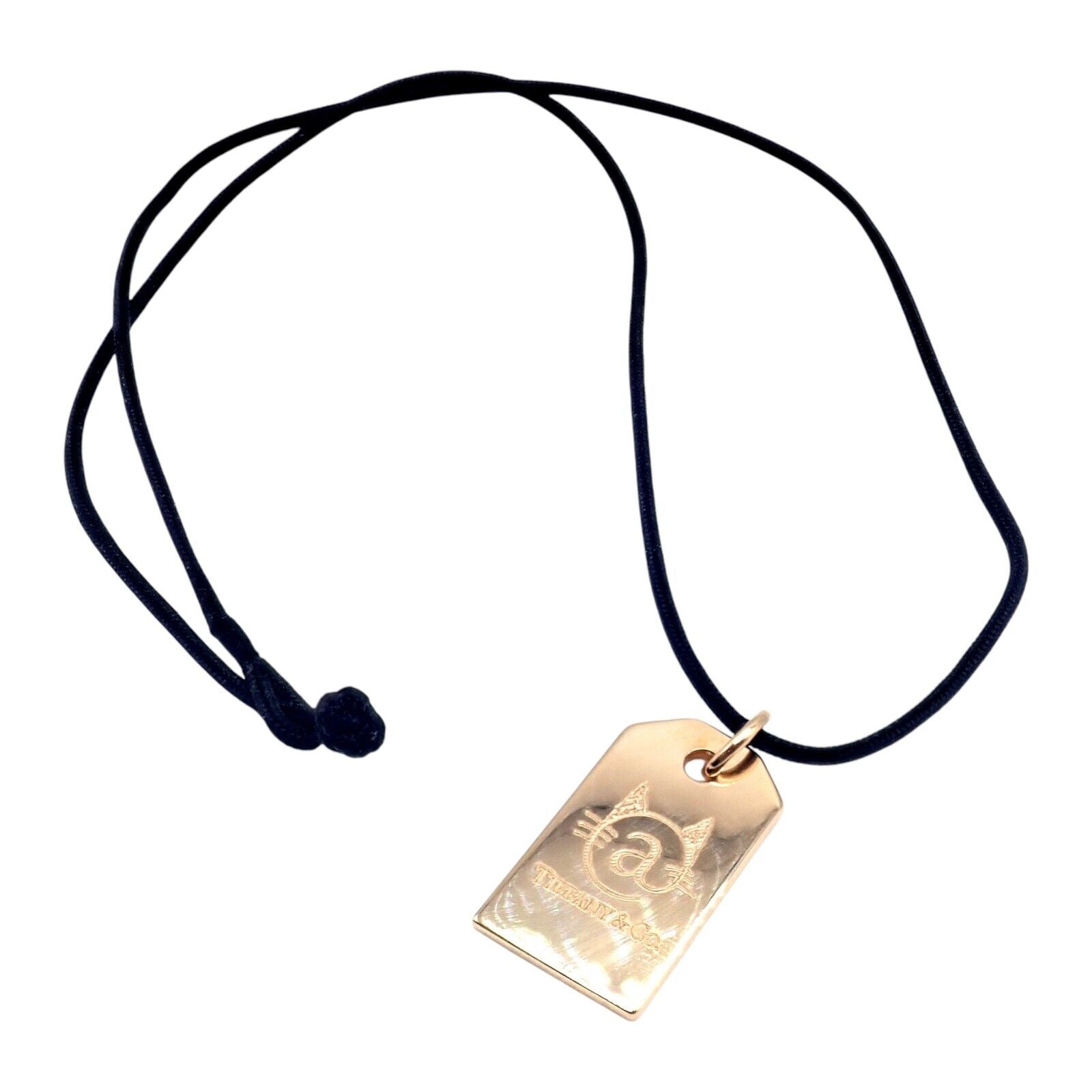 Rare! Tiffany & Co 18k Rose Gold Cat Street Tokyo Harajuku Japan Medium Necklace | Fortrove