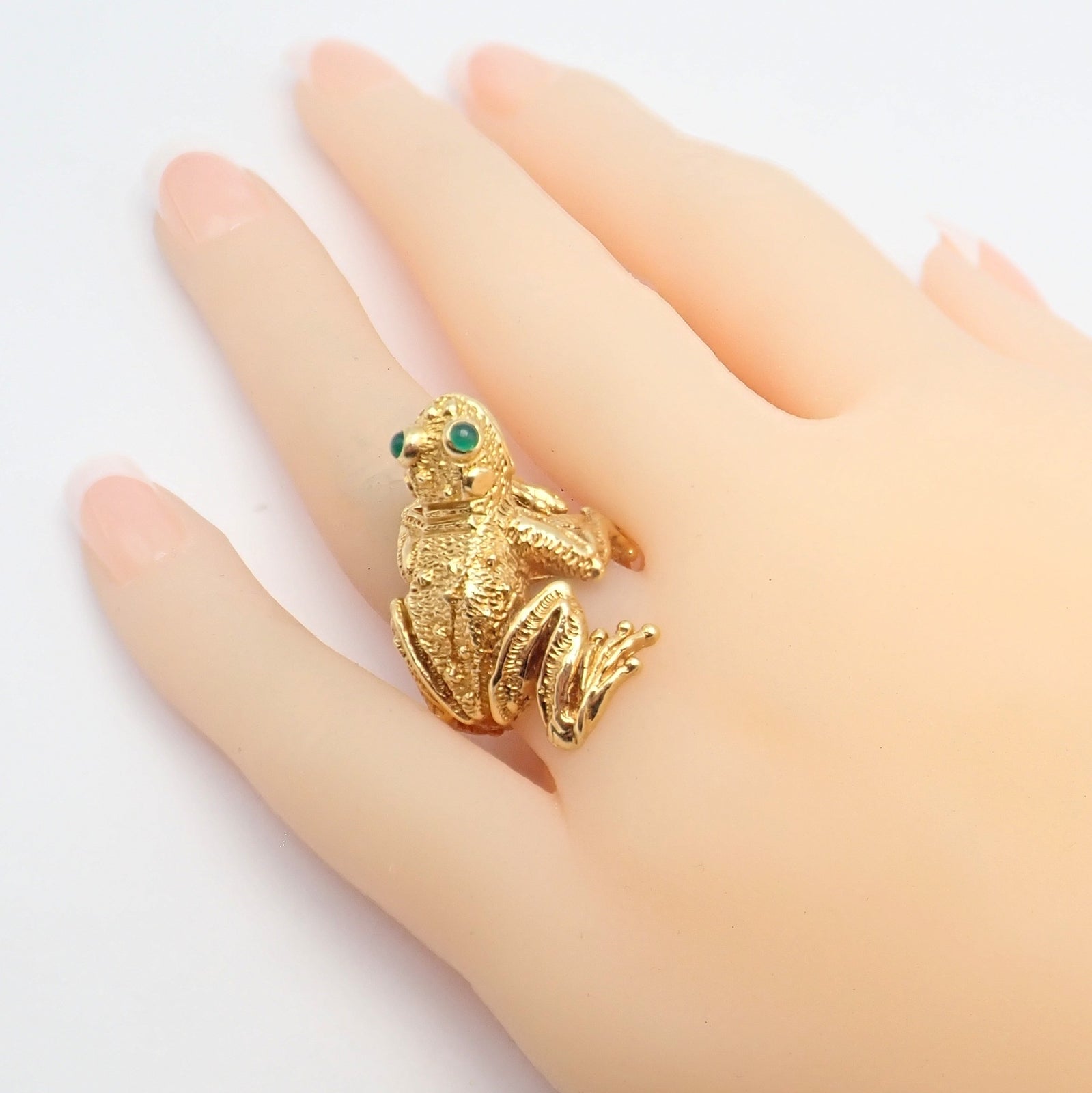 Kurt Wayne Jewelry & Watches:Fine Jewelry:Rings Authentic! Kurt Wayne 18k Yellow Gold Frog Emerald Ring