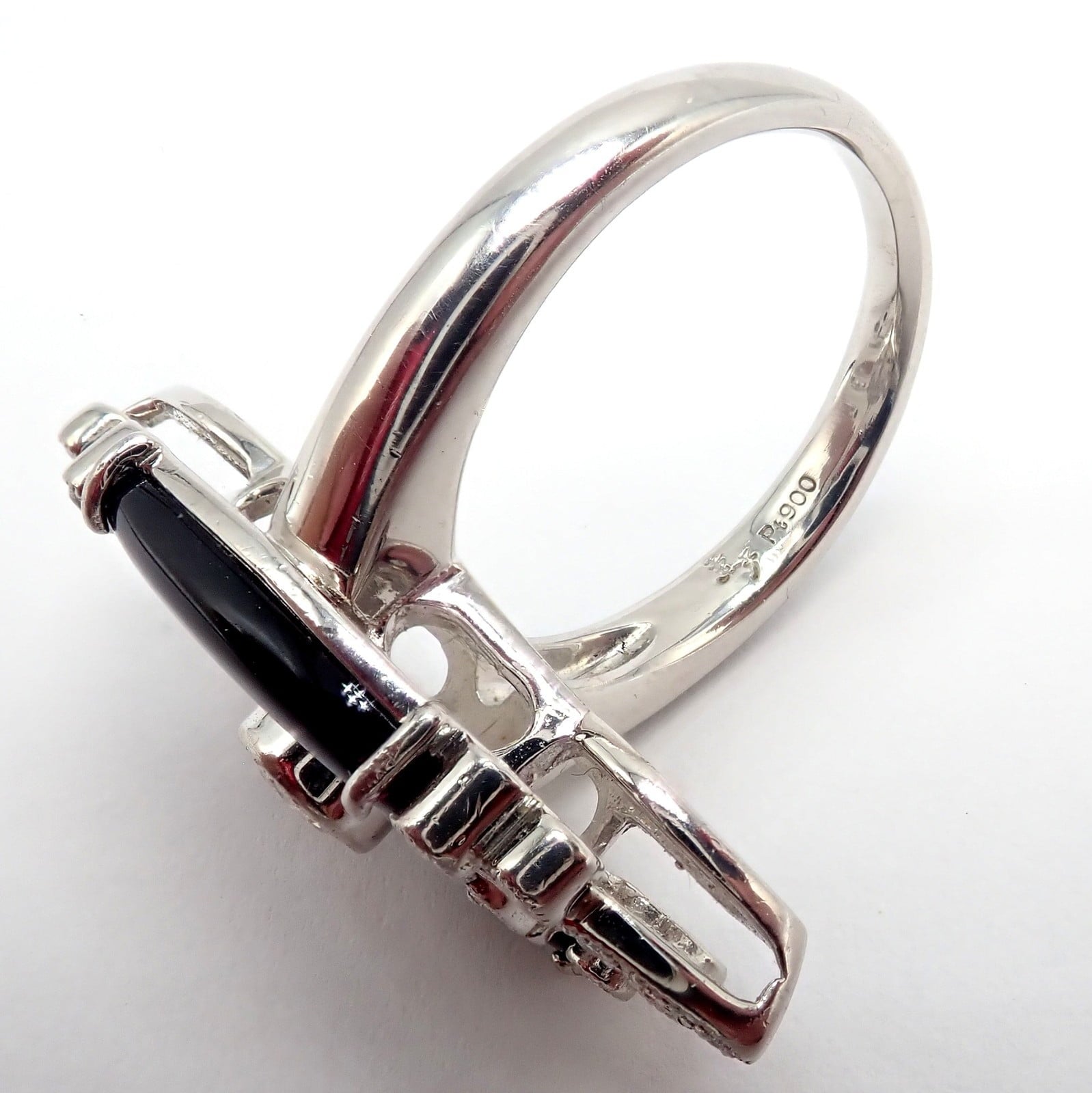 Estate Jewelry & Watches:Vintage & Antique Jewelry:Rings Vintage Estate Platinum Diamond 0.62ctw Onyx Ring sz 7.5