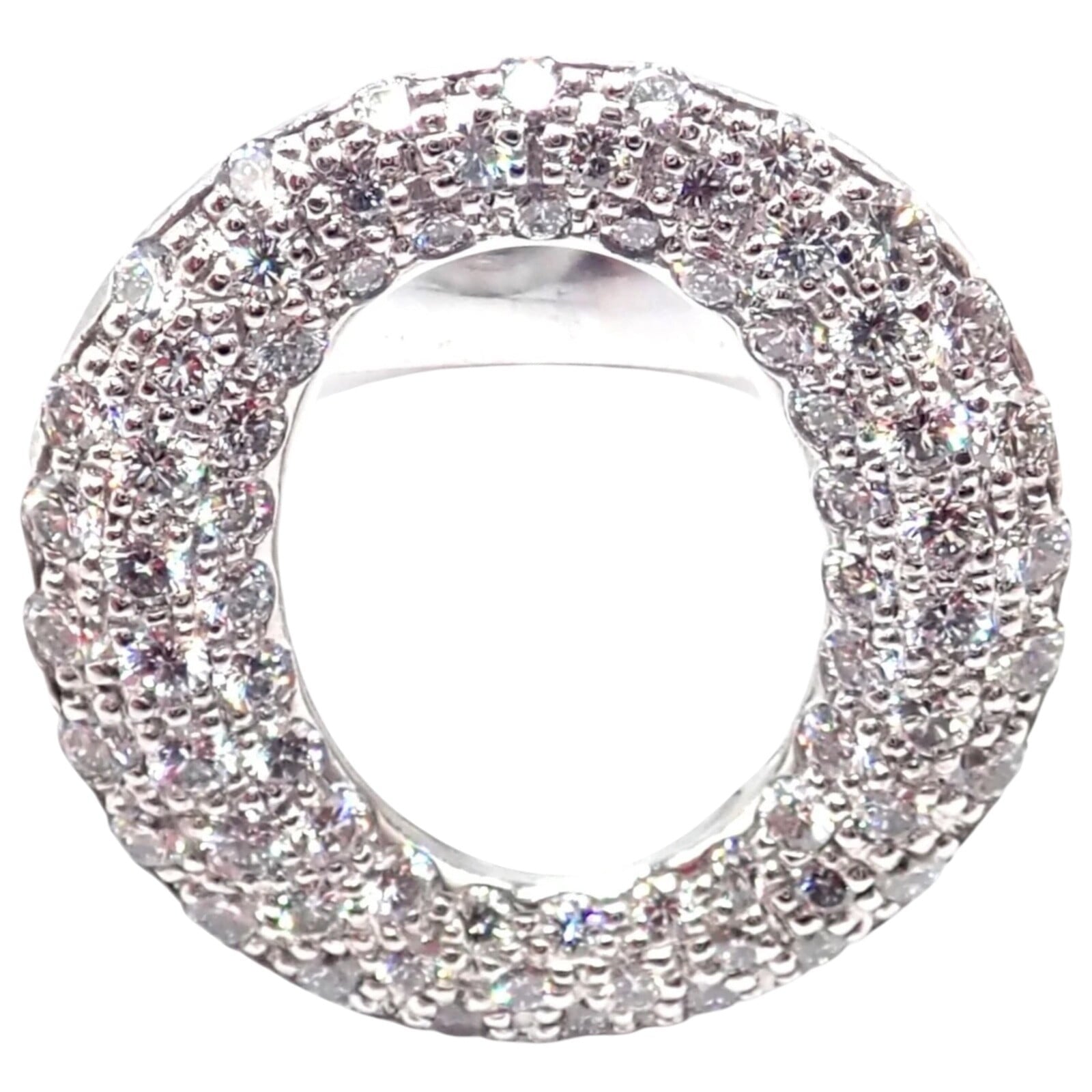 Authentic! Tiffany & Co Elsa Peretti Sevillana Platinum Diamond O Ring