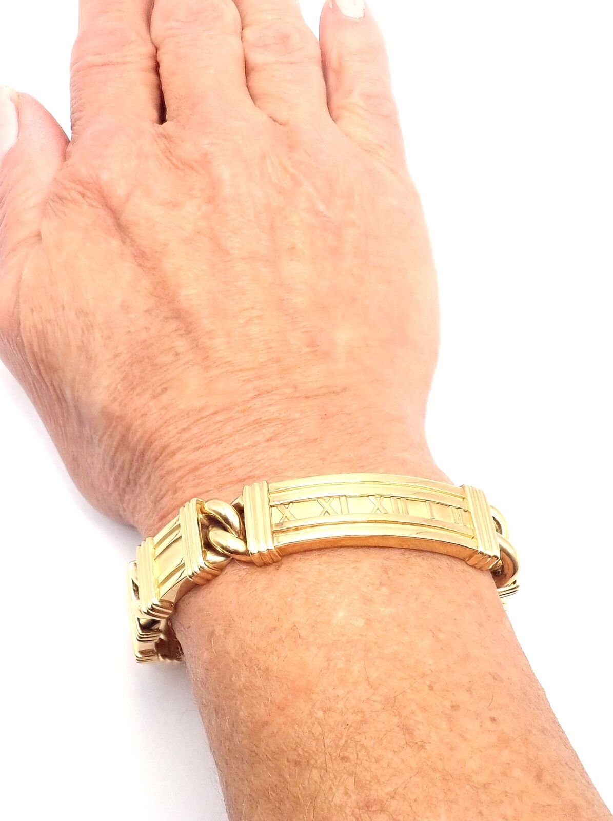 Vintage! Authentic Tiffany & Co Atlas 18k Yellow Gold Link Bracelet 1995 | Fortrove