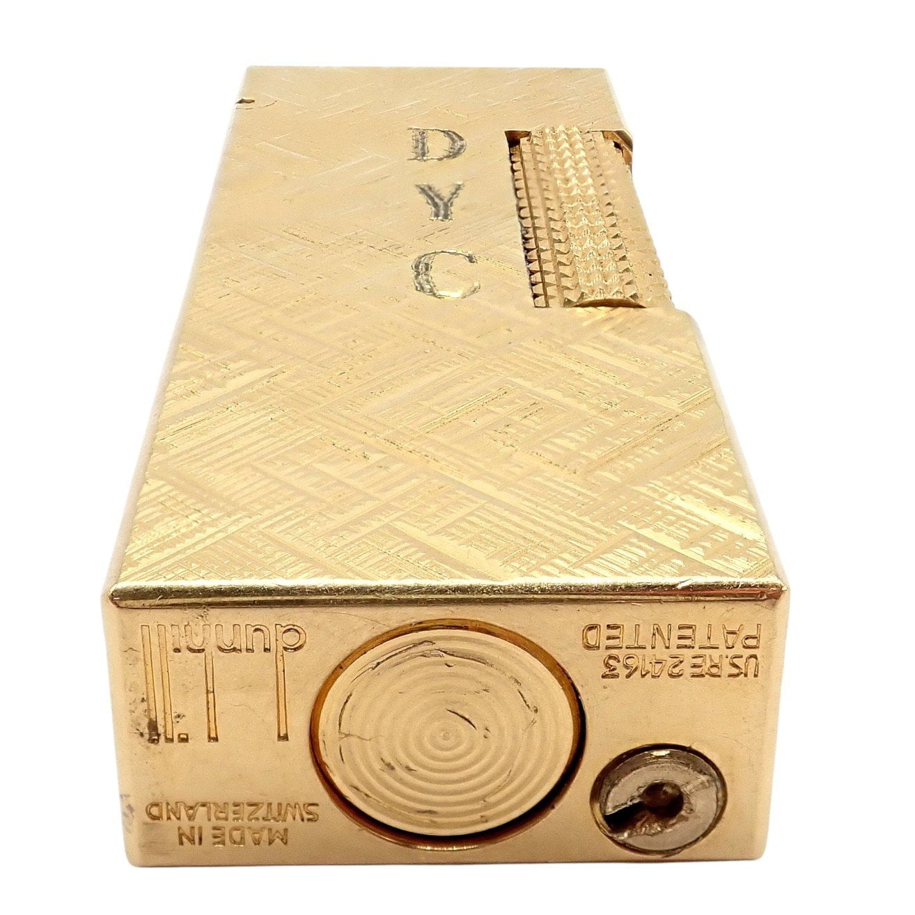 Dunhill Collectibles:Tobacciana:Lighters:Dunhill Vintage Dunhill Gold Plated Rollagas Lighter 1970's Monogrammed