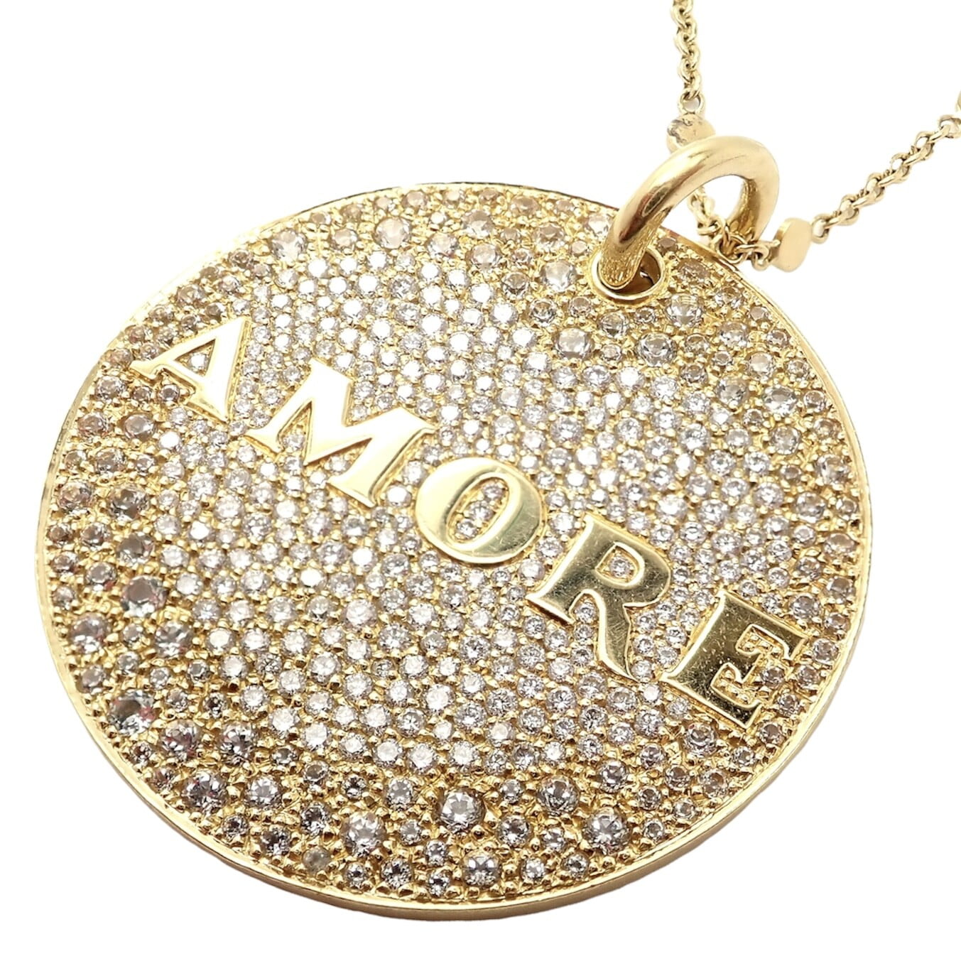 Pasquale Bruni Jewelry & Watches:Fine Jewelry:Necklaces & Pendants Pasquale Bruni 18k Yellow Gold Large Diamond + Sapphire Amore Pendant Necklace
