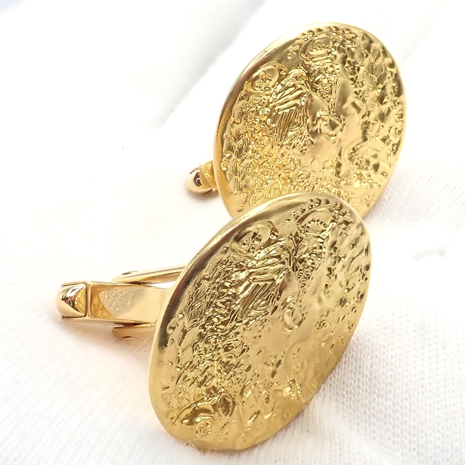 Salvador Dali for Piaget Jewelry & Watches:Men's Jewelry:Cufflinks Authentic Salvador Dali D'or for Piaget 18k & 22k Yellow Gold Cufflinks