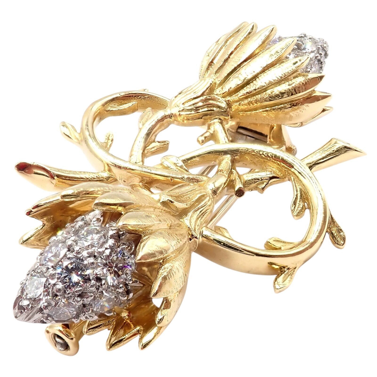 Jean Schlumberger for Tiffany & Co Jewelry & Watches:Fine Jewelry:Brooches & Pins Authentic! Tiffany & Co Schlumberger 18k Yellow Gold Platinum Diamond Pin Brooch