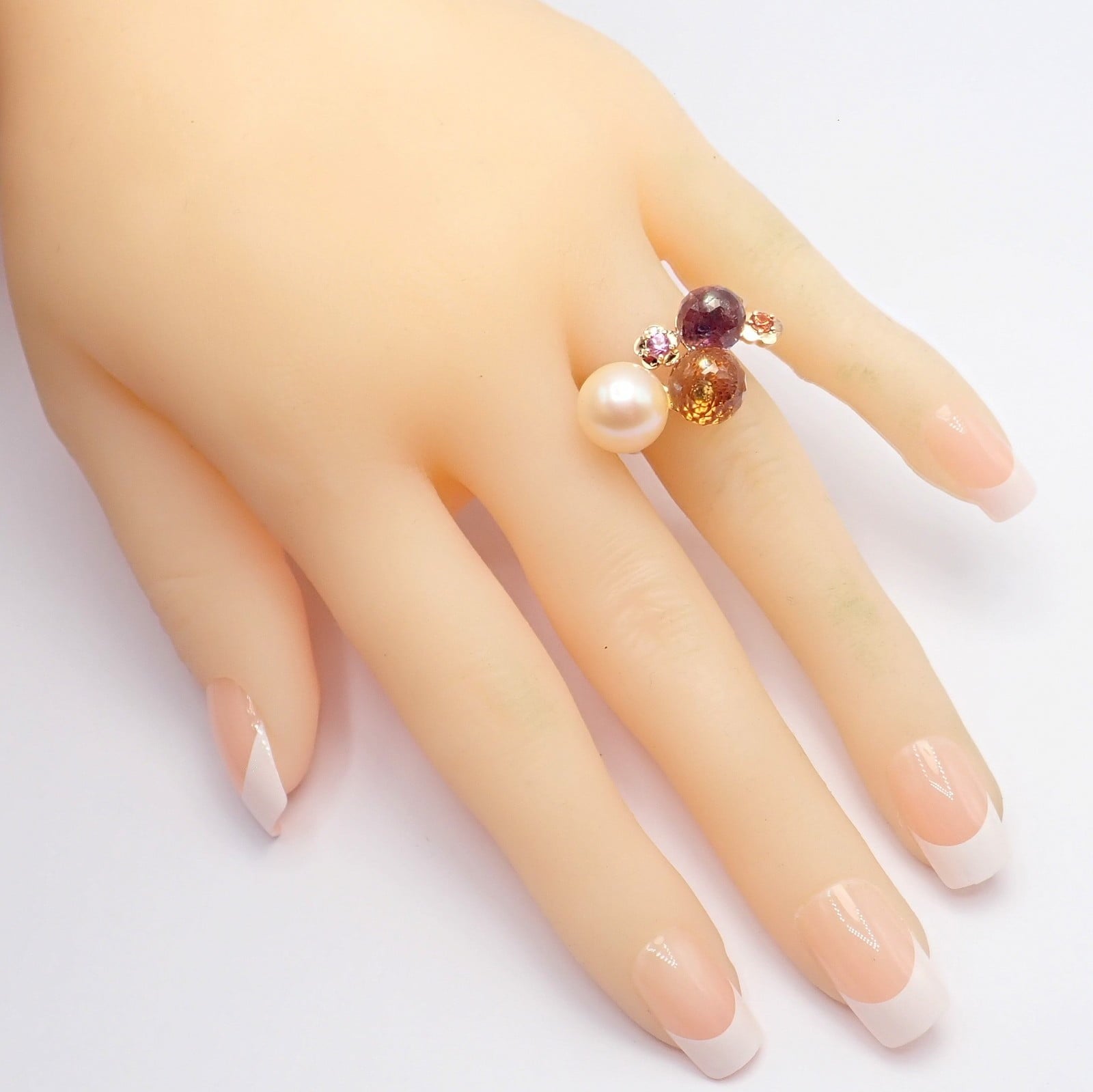 CHANEL Jewelry & Watches:Fine Jewelry:Rings Chanel Mademoiselle 18k Rose Gold Diamond Amethyst Citrine Ring sz 5.75