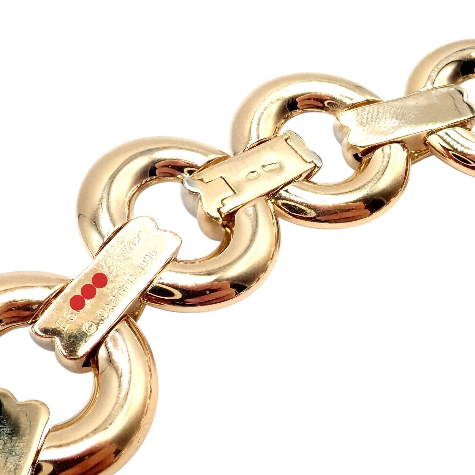 Vintage! Authentic Cartier Trinity 18k Tri-Color Gold Round Link Necklace 1996 | Fortrove