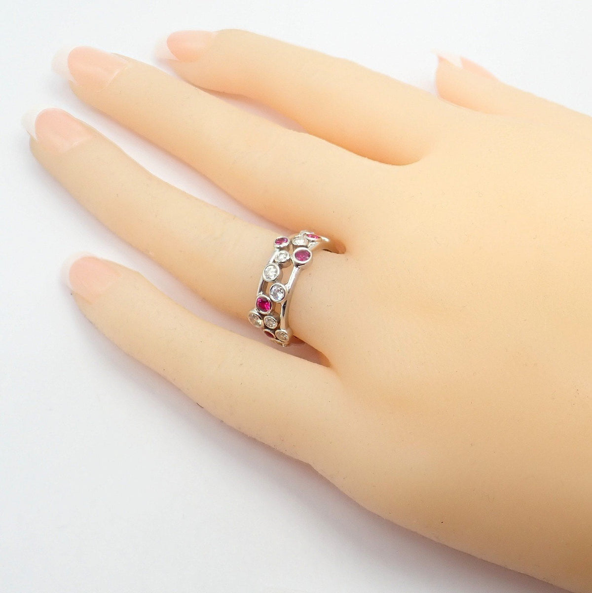 Tiffany & Co. Jewelry & Watches:Fine Jewelry:Rings Authentic! Tiffany & Co Platinum Diamond Ruby Bubbles Band Ring Size 5.5