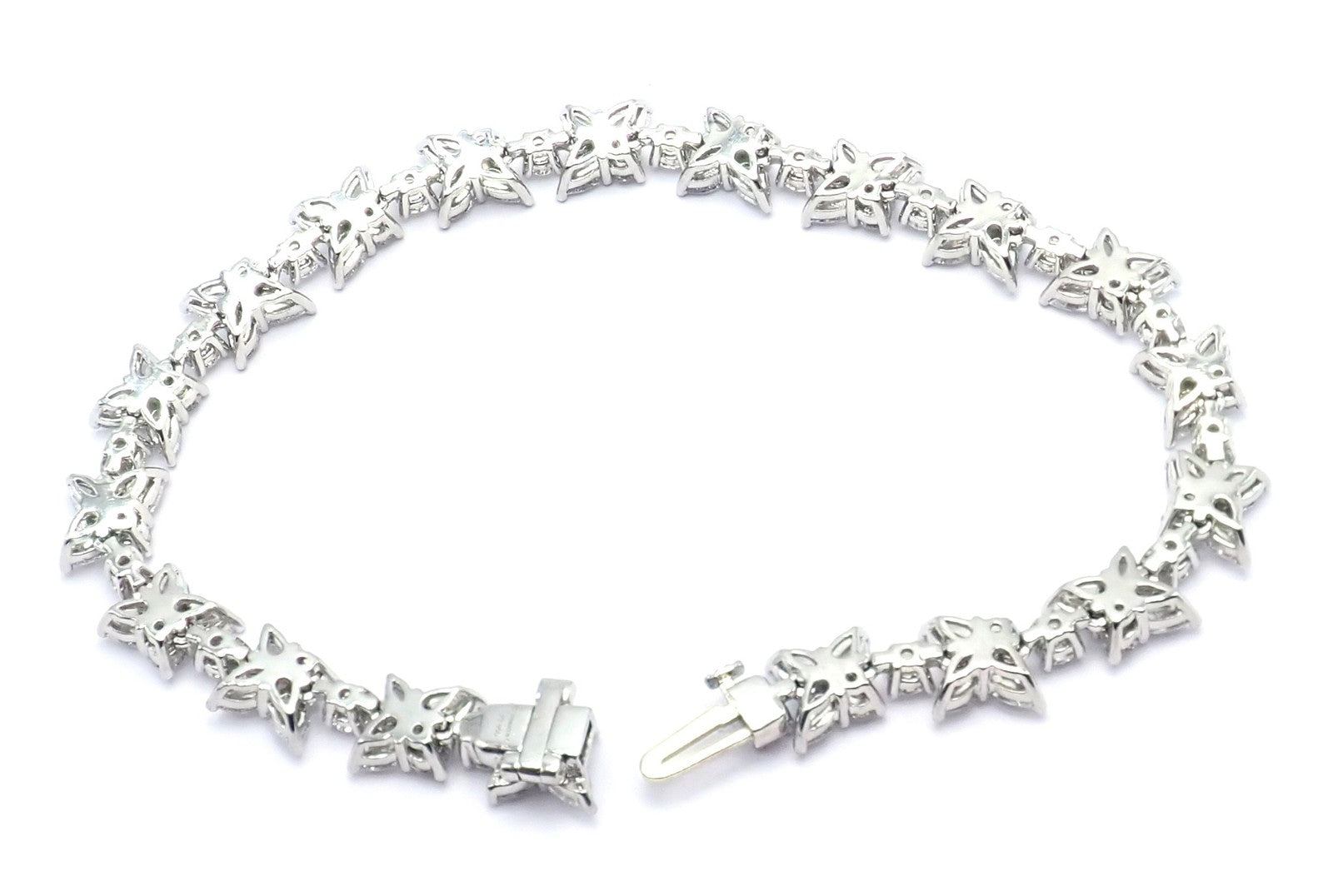 Authentic! Tiffany & Co Victoria Platinum Diamond Mixed Cluster Bracelet | Fortrove