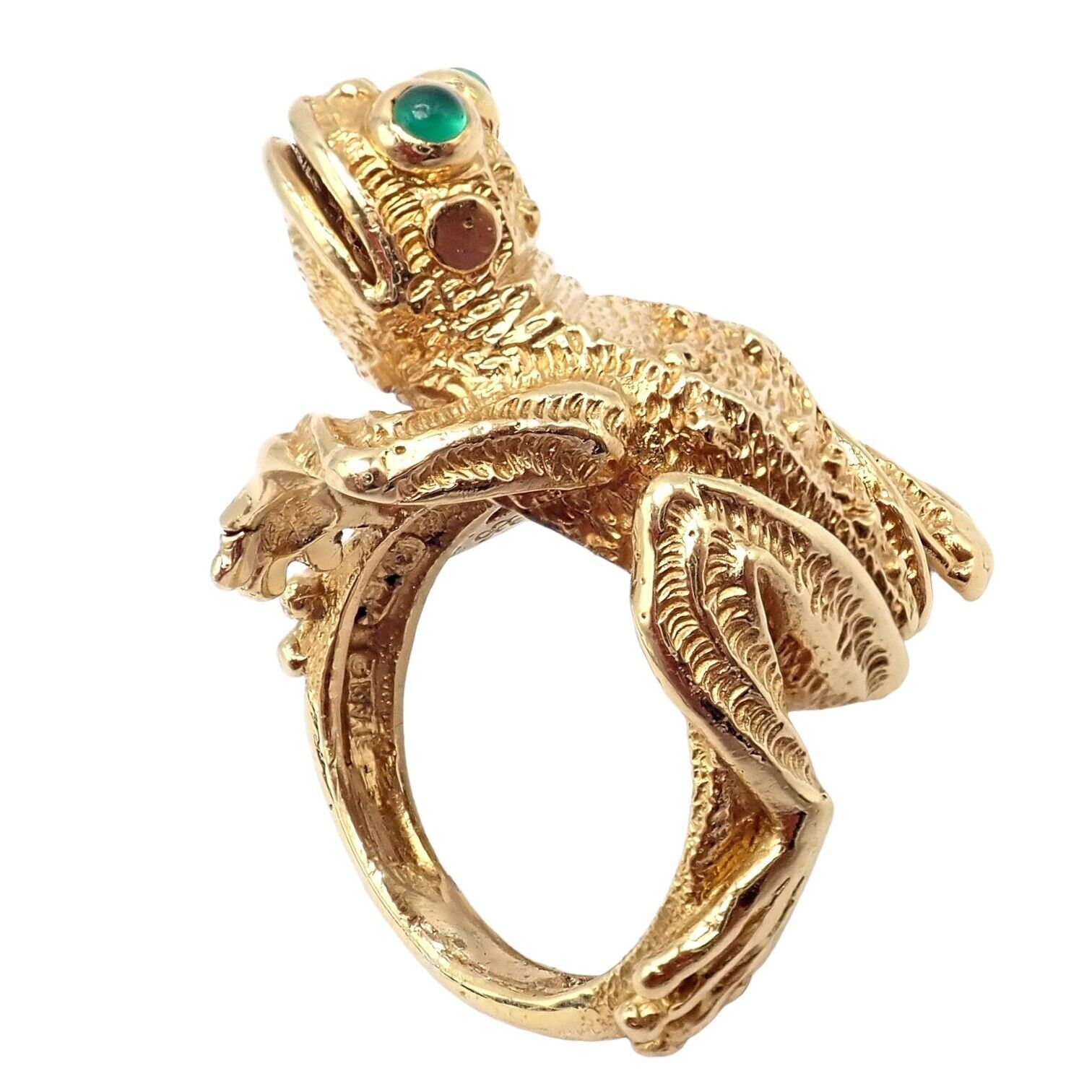 Kurt Wayne Jewelry & Watches:Fine Jewelry:Rings Authentic! Kurt Wayne 18k Yellow Gold Frog Emerald Ring