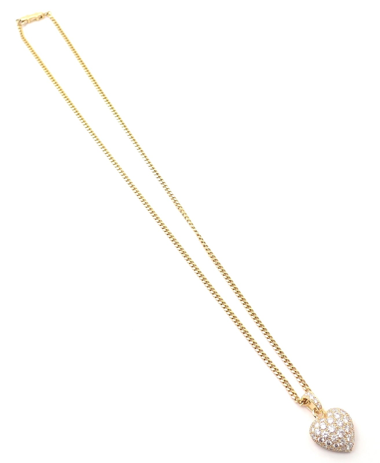 Cartier Jewelry & Watches:Fine Jewelry:Necklaces & Pendants Authentic! Cartier 18k Yellow Gold 2ct Diamond Pavé Large Heart Pendant Necklace