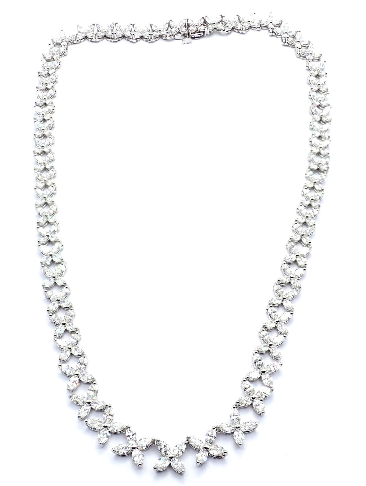 Tiffany & Co. Jewelry & Watches:Fine Jewelry:Necklaces & Pendants Authentic Tiffany & Co Victoria Platinum Graduated Marque Shape Diamond Necklace