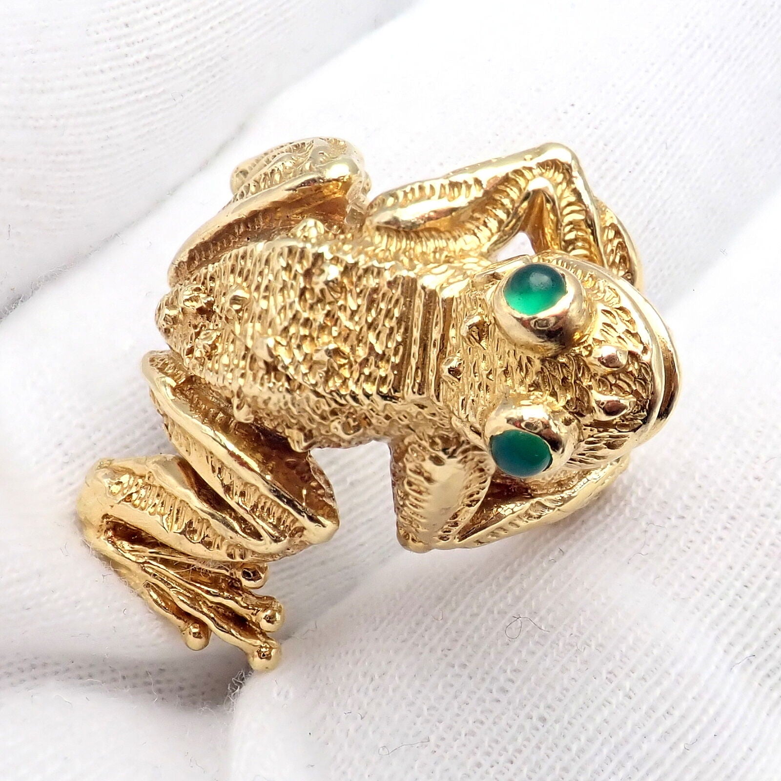 Kurt Wayne Jewelry & Watches:Fine Jewelry:Rings Authentic! Kurt Wayne 18k Yellow Gold Frog Emerald Ring