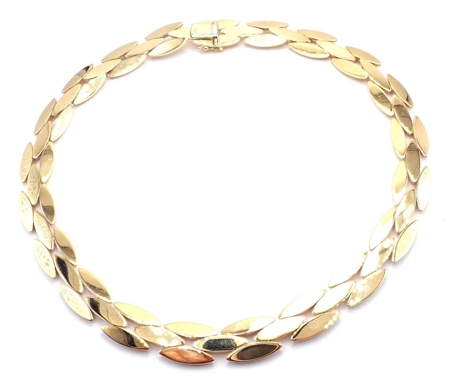 Cartier Jewelry & Watches:Fine Jewelry:Necklaces & Pendants Authentic! Cartier Three-Row 18k Yellow Gold Gentiane Rice Link Necklace