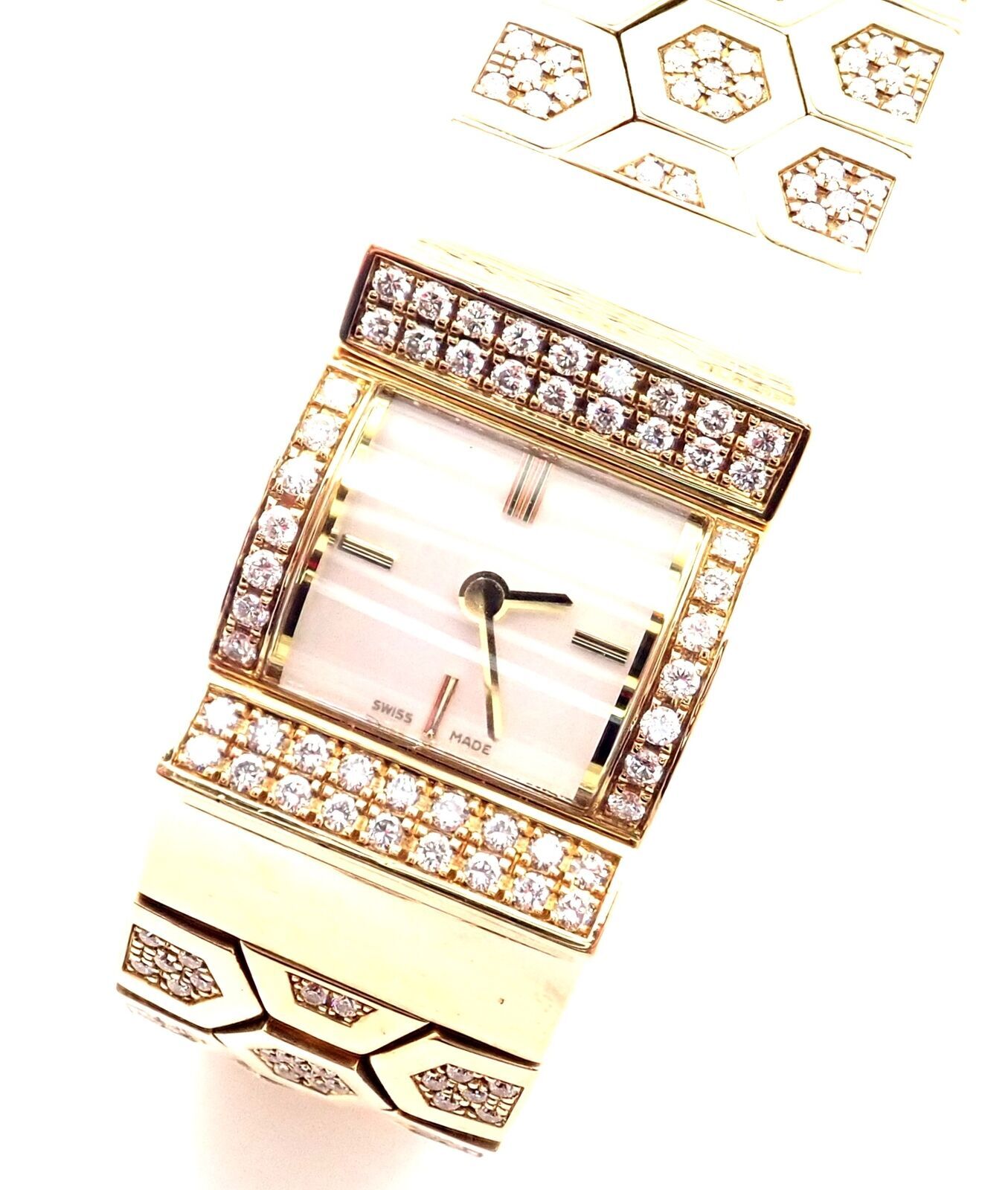 Van Cleef & Arpels Jewelry & Watches:Watches, Parts & Accessories:Watches:Wristwatches Authentic! Van Cleef & Arpels Ludo Swann 18k Yellow Gold Diamond Watch Papers
