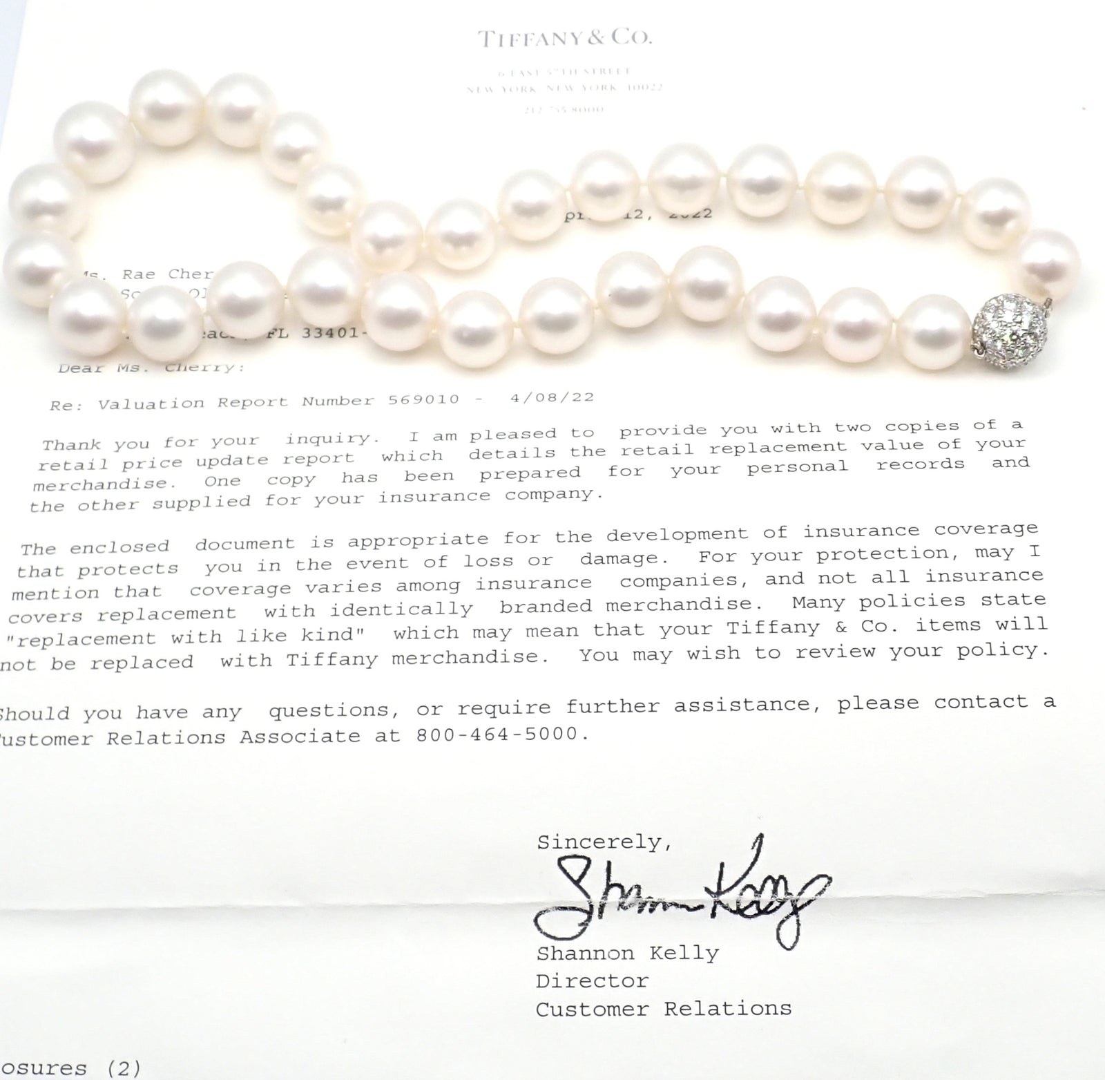 Authentic! Tiffany & Co Platinum Diamond South Sea Large Pearl Necklace Paper | Fortrove