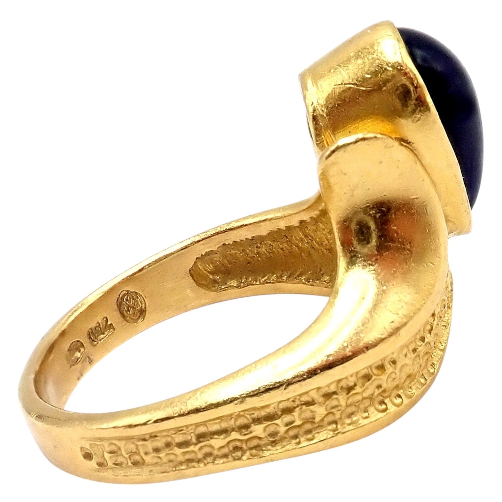 Authentic! Ilias Lalaounis Greece 18k Yellow Gold Onyx Ring | Fortrove