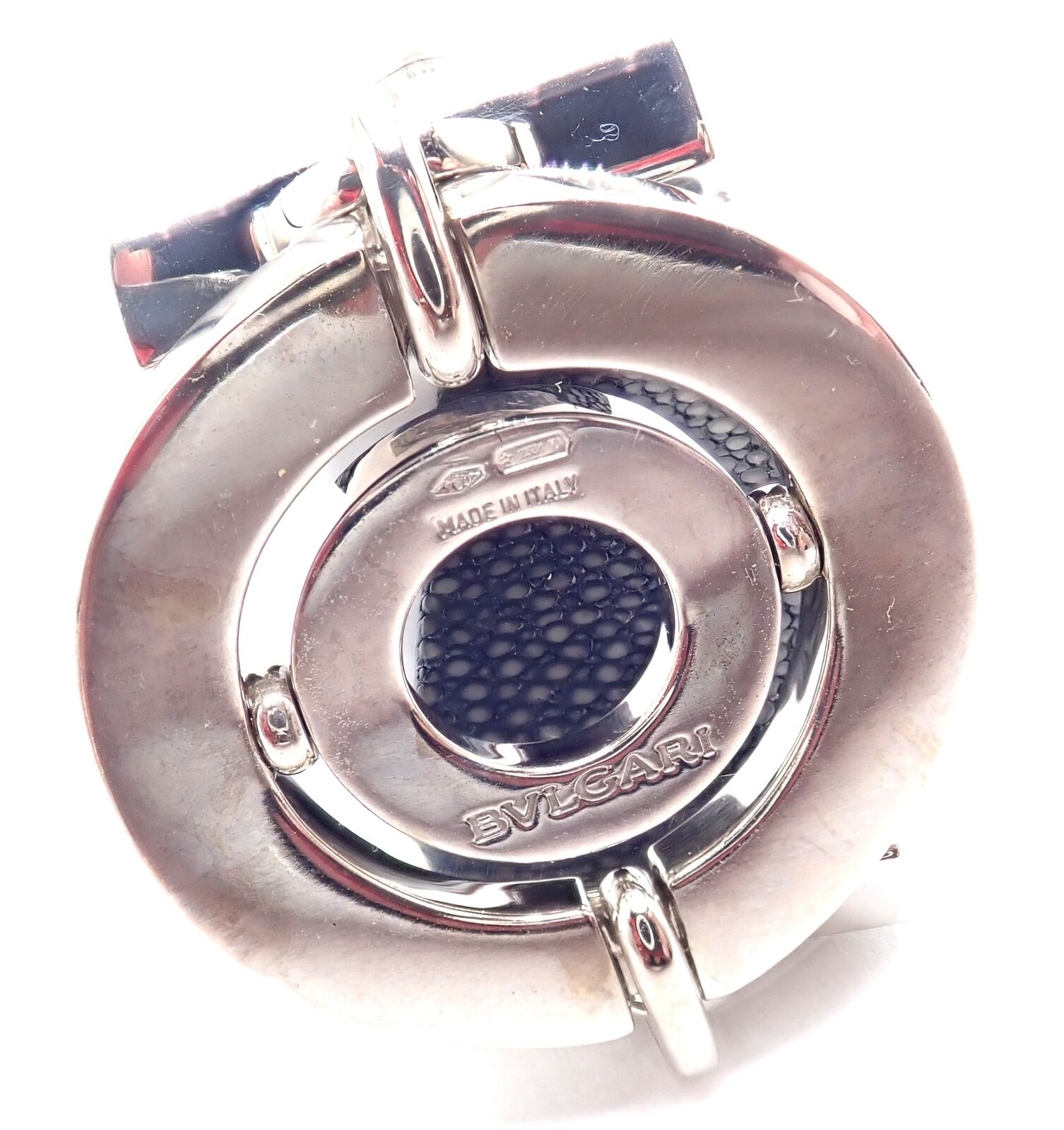 Authentic! Bvlgari Bulgari Astrale 18k White Gold Diamond Shagreen Bracelet | Fortrove