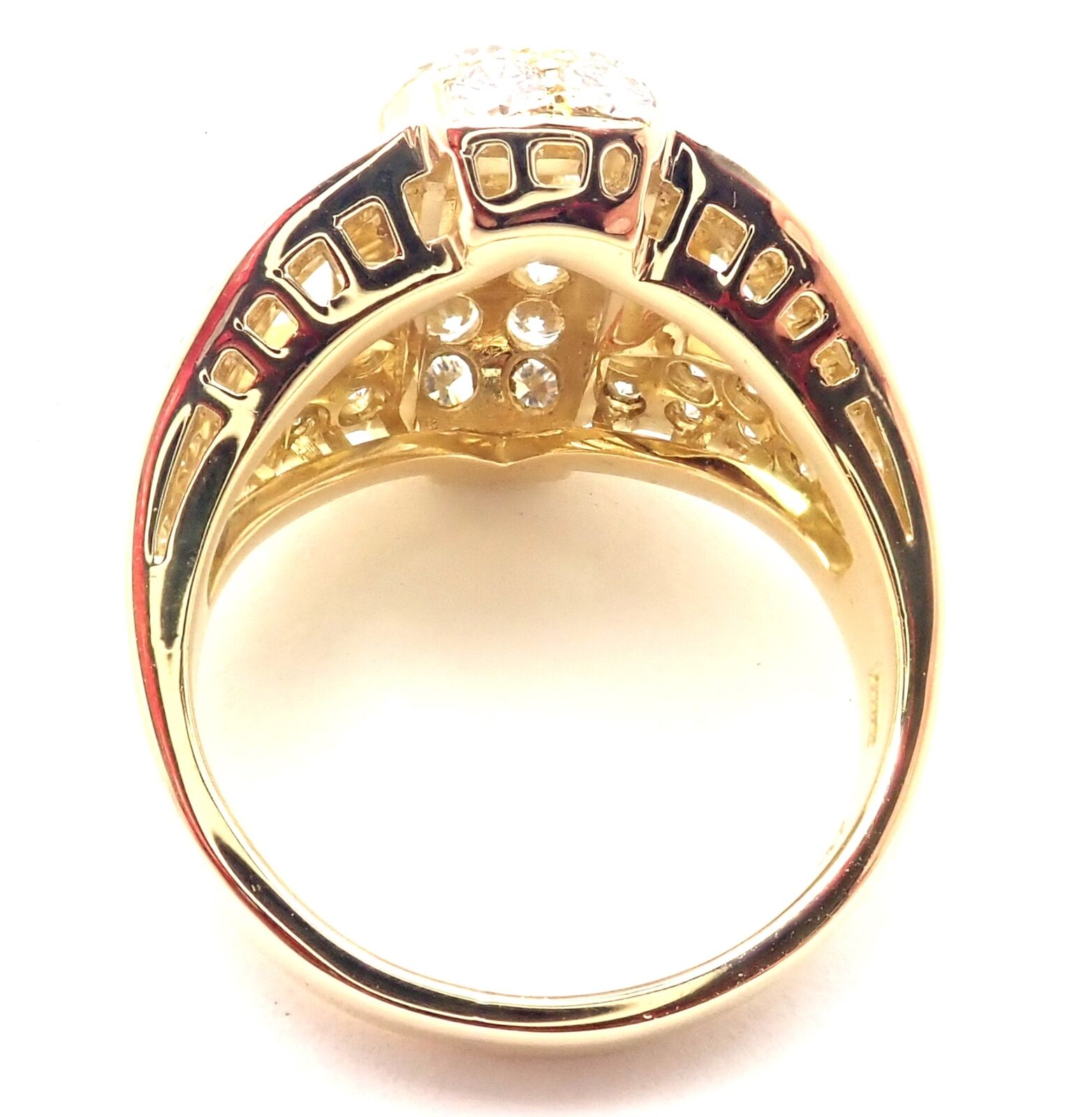 Rare! Authentic Piaget 18K Yellow Gold 3Ct Diamond Cocktail Ring | Fortrove
