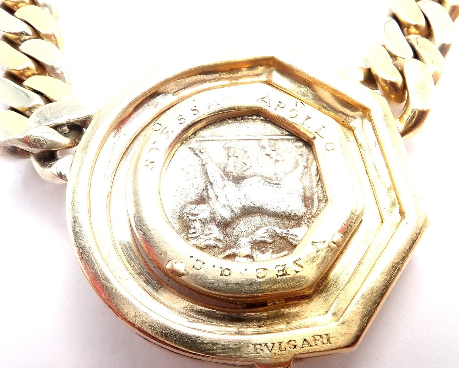 Bvlgari Jewelry & Watches:Fine Jewelry:Necklaces & Pendants Bvlgari Bulgari 18k Yellow White Gold Diamond Monete Antique Coin Link Necklace