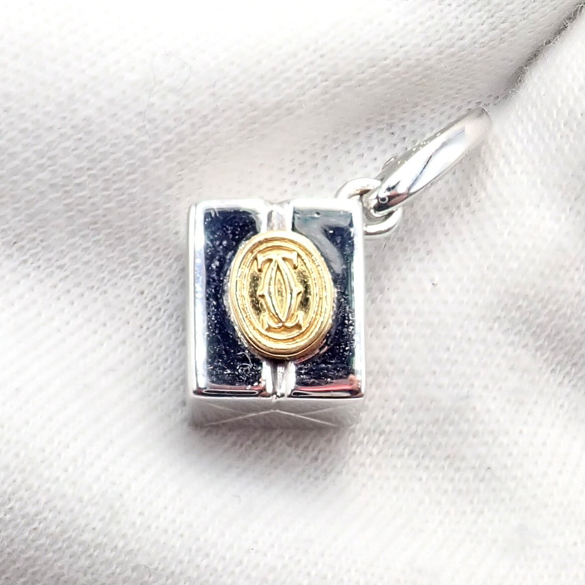 Cartier Jewelry & Watches:Fine Jewelry:Necklaces & Pendants Authentic! Vintage Cartier 18k Yellow White Gold Gift Box Double C Charm Pendant