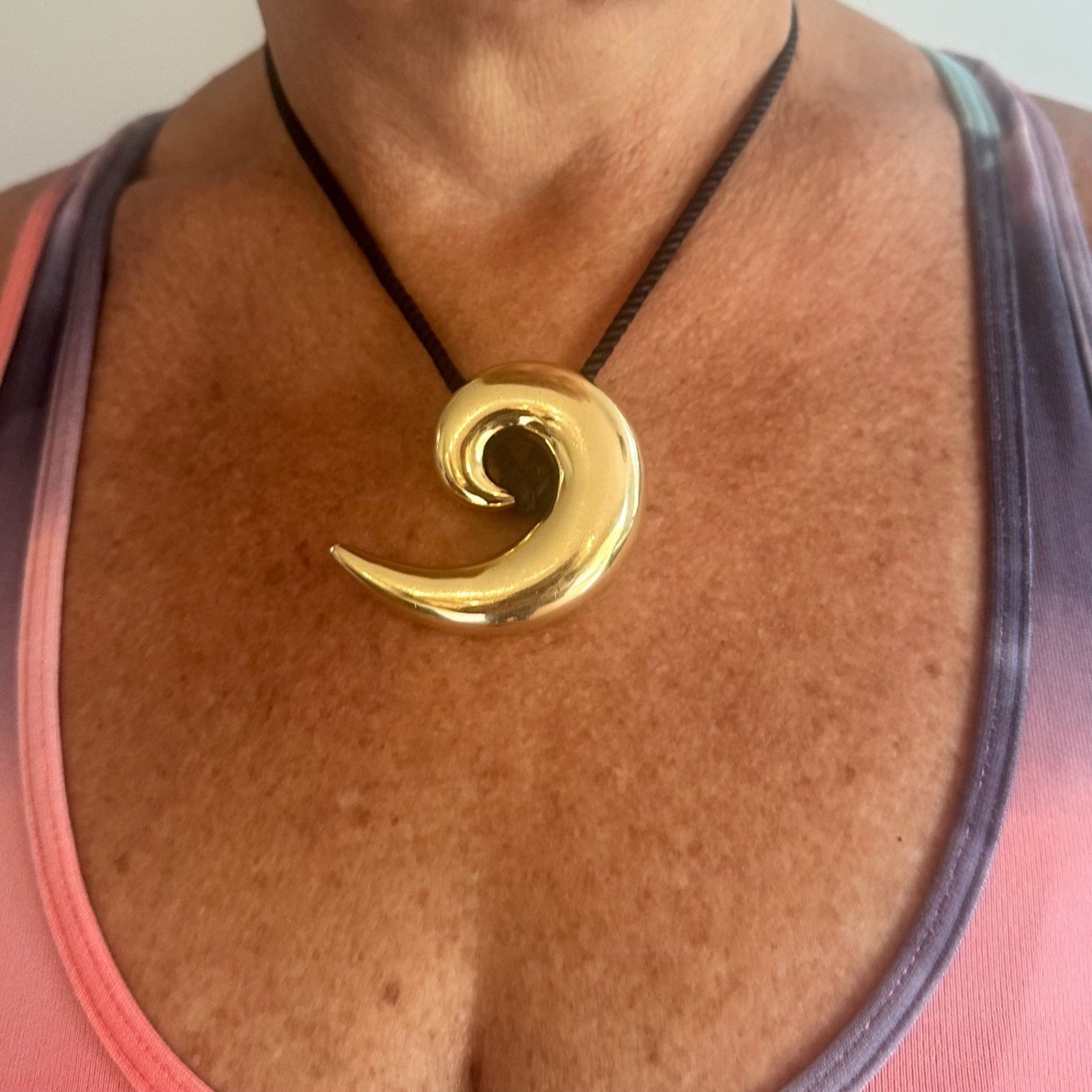 Vintage! Tiffany & Co 18k Yellow Gold Cummings Large Spiral Nautilus Necklace | Fortrove