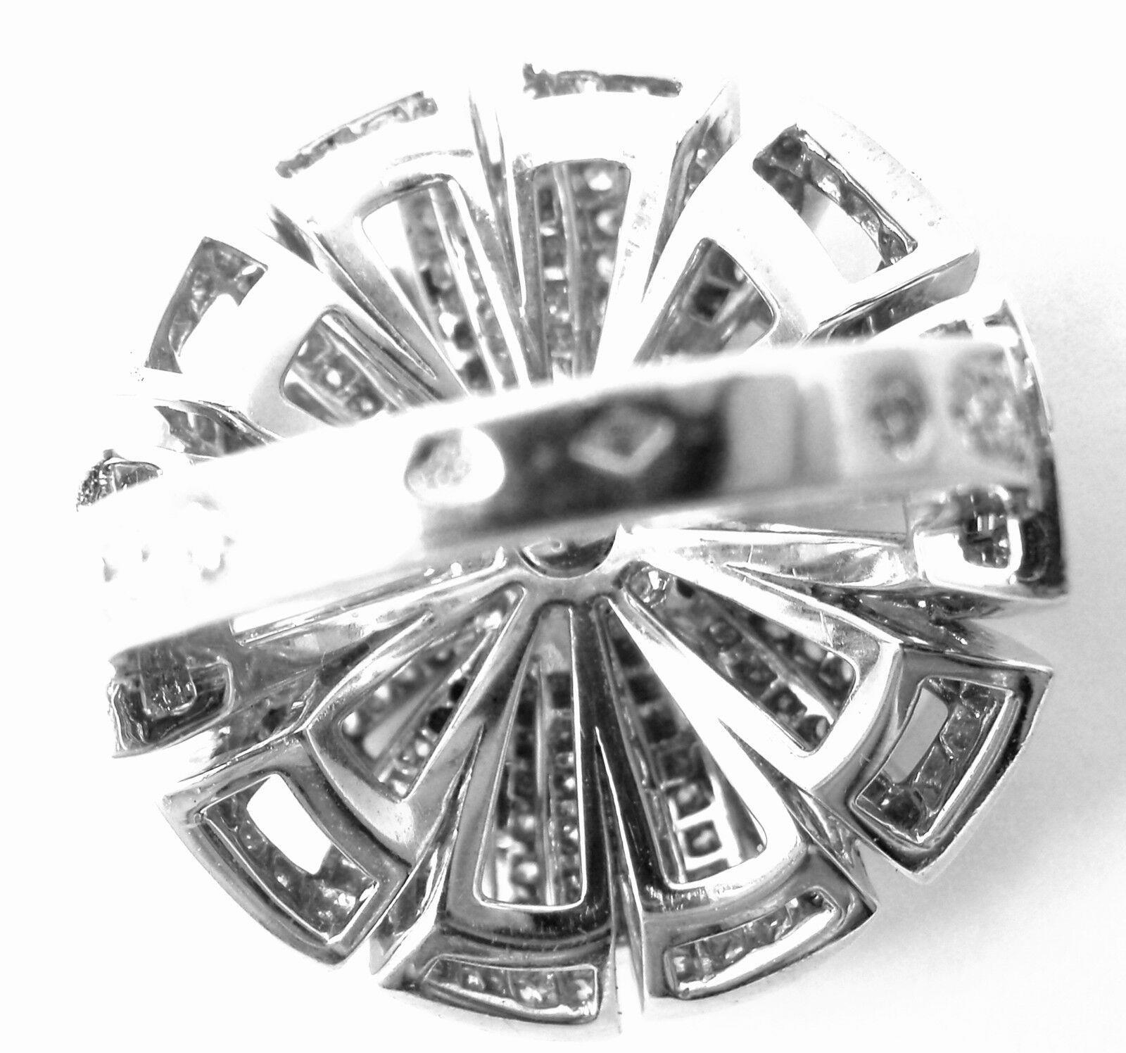 CHANEL Jewelry & Watches:Fine Jewelry:Rings Rare! Authentic Chanel Flower 18k White Gold Diamond Large Ring