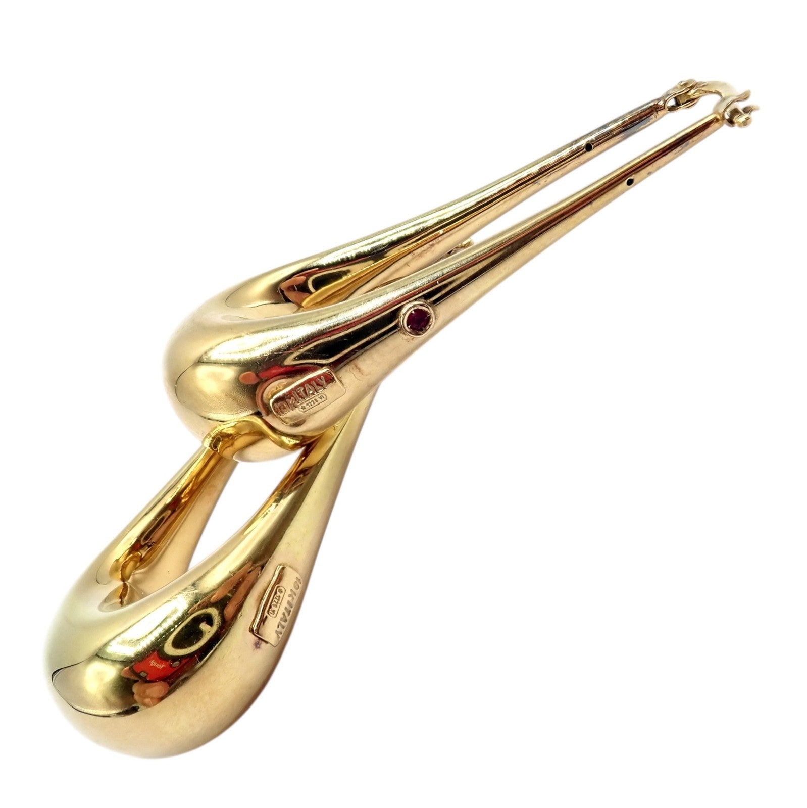 Roberto Coin Jewelry & Watches:Fine Jewelry:Earrings Authentic! Roberto Coin 18k Yellow Gold Long Dangle Drop Earrings