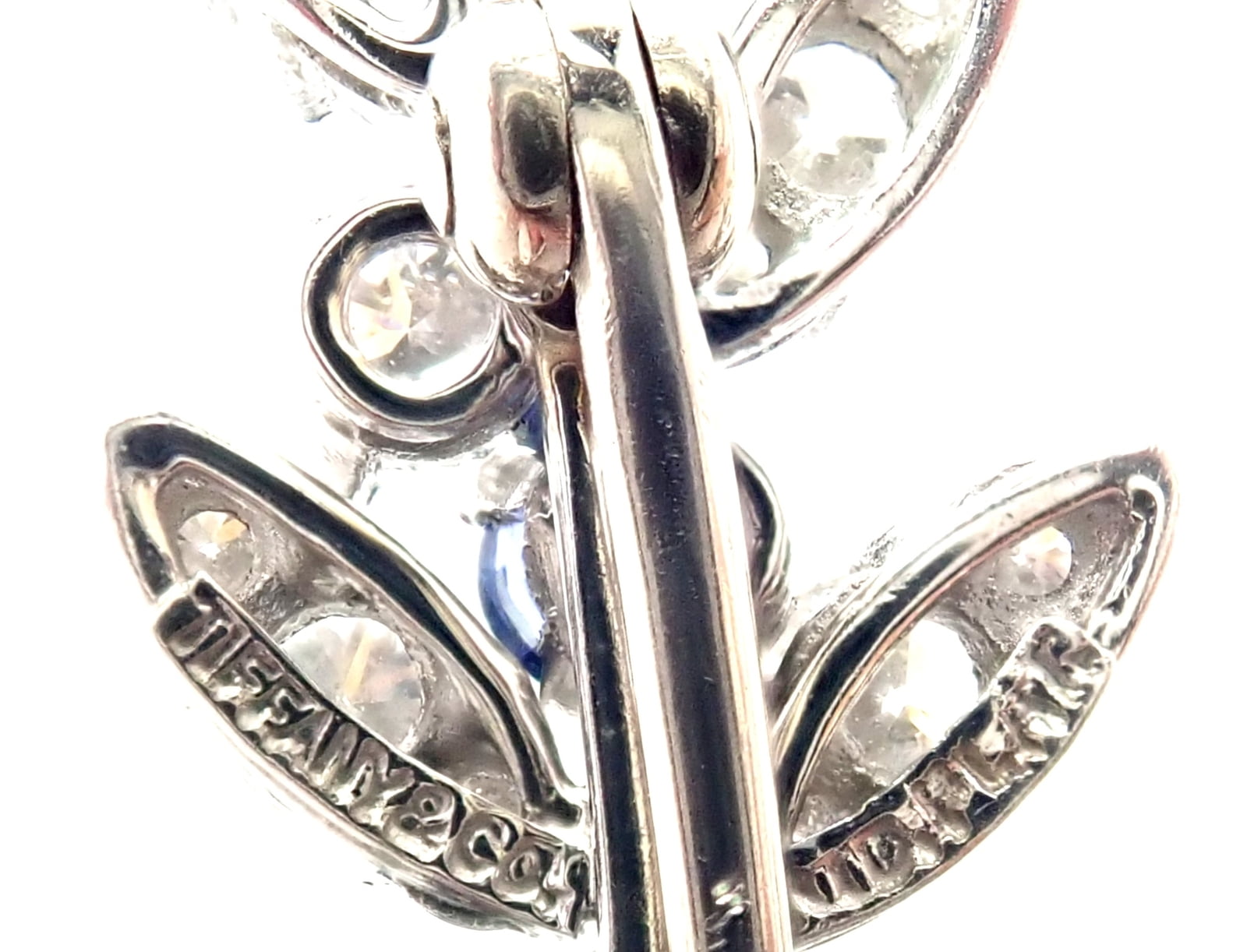 Tiffany & Co. Jewelry & Watches:Fine Jewelry:Brooches & Pins Authentic! Vintage Tiffany & Co. Platinum Diamond Sapphire Flower Pin Brooch