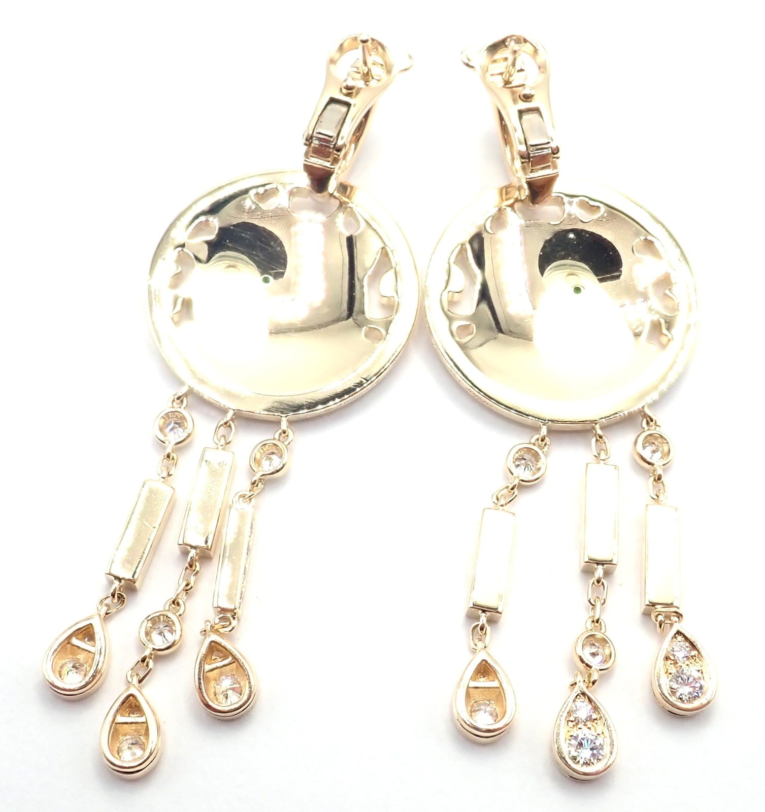 Cartier Jewelry & Watches:Fine Jewelry:Earrings Authentic! Cartier Panther 18k Yellow Gold Diamond Lacquer Tsavorite Earrings