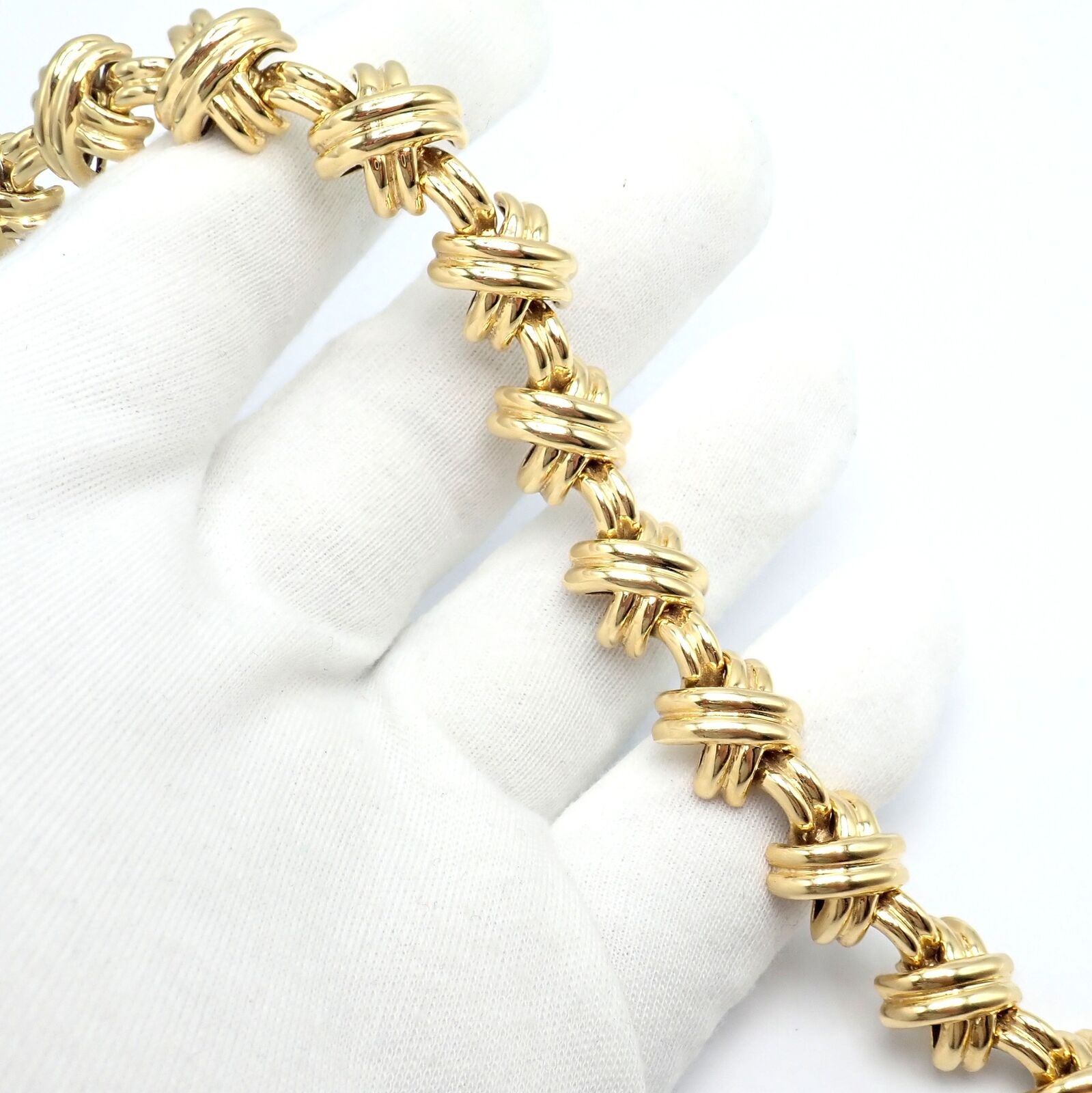 Vintage! Tiffany & Co. 18k Yellow Gold Large X Classic Signature Necklace | Fortrove