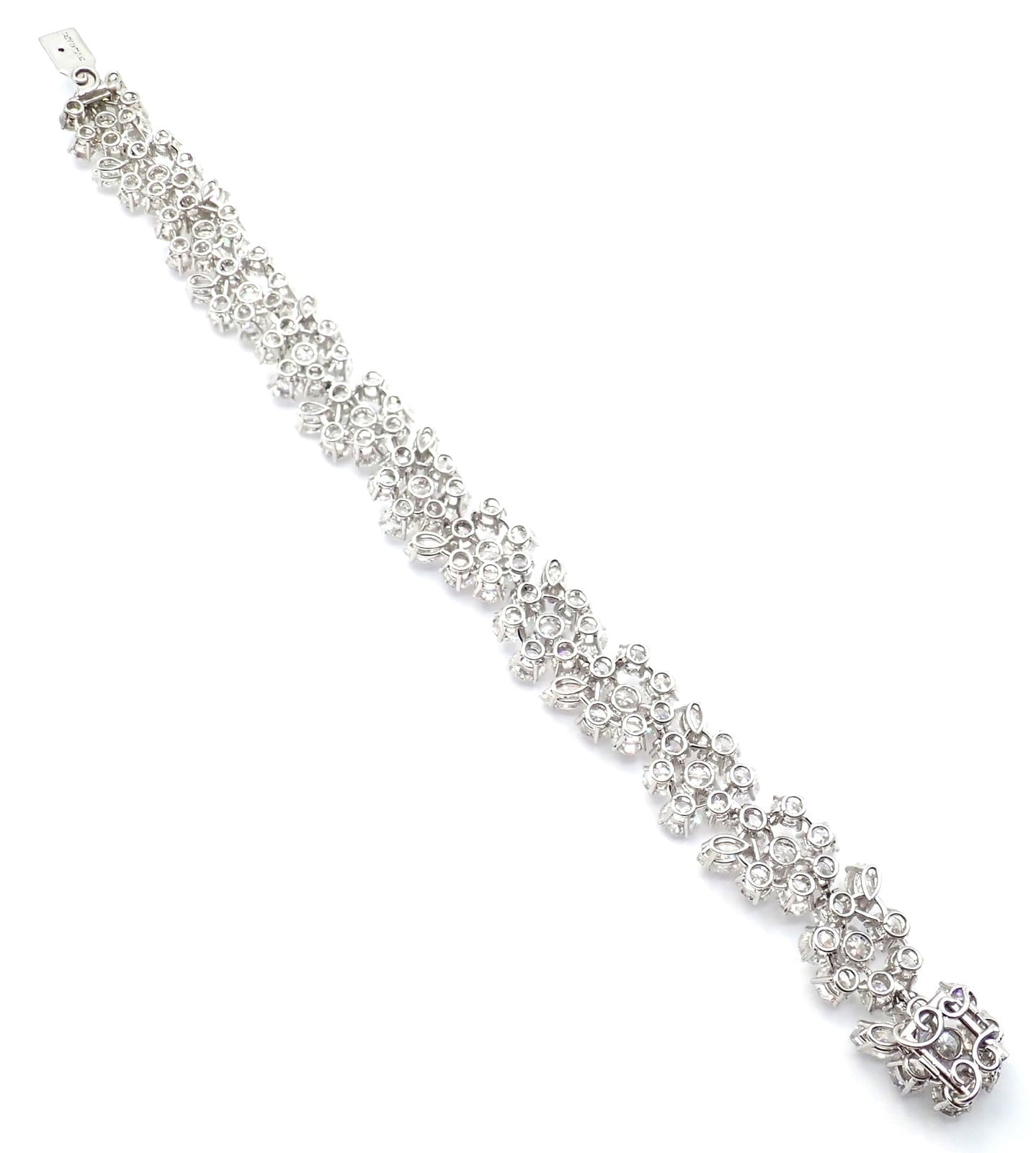 Authentic! Vintage Bvlgari Bulgari Platinum 38ct Diamond Floral Bracelet Paper | Fortrove