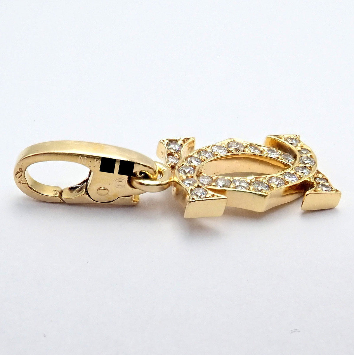 Cartier Jewelry & Watches:Fine Jewelry:Necklaces & Pendants Authentic! Vintage Cartier 18k Yellow Gold Diamond Double C Charm Pendant