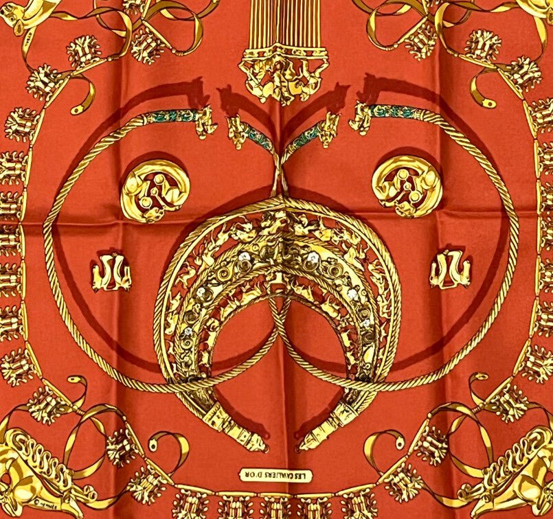 Authentic RARE! Hermes Les Cavaliers D'or Vintage 45cm Silk Scarf | Fortrove