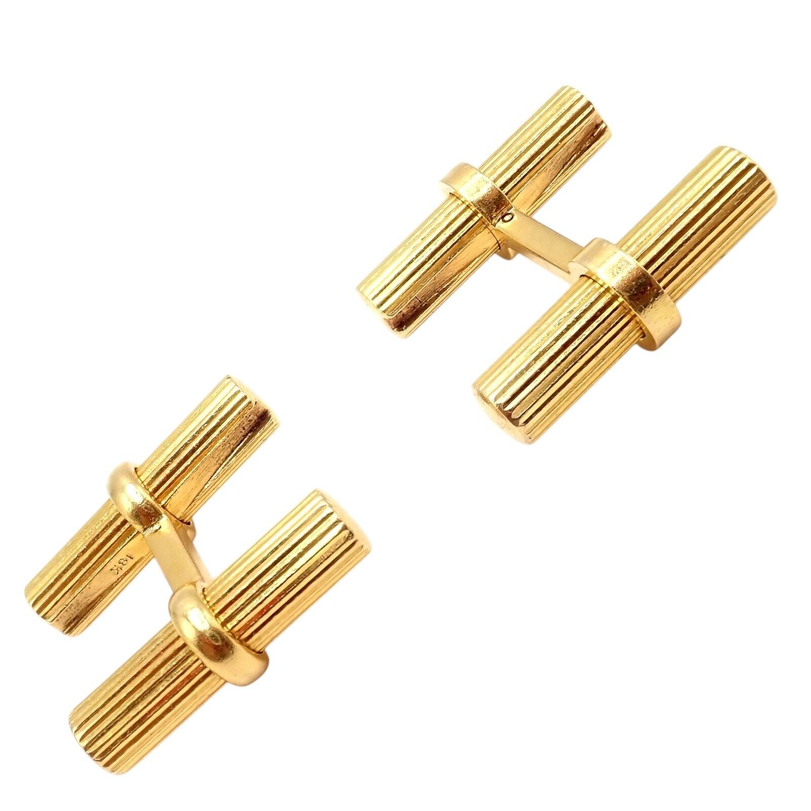 Vintage! Authentic Van Cleef & Arpels 18k Yellow Gold Bar Cufflinks | Fortrove