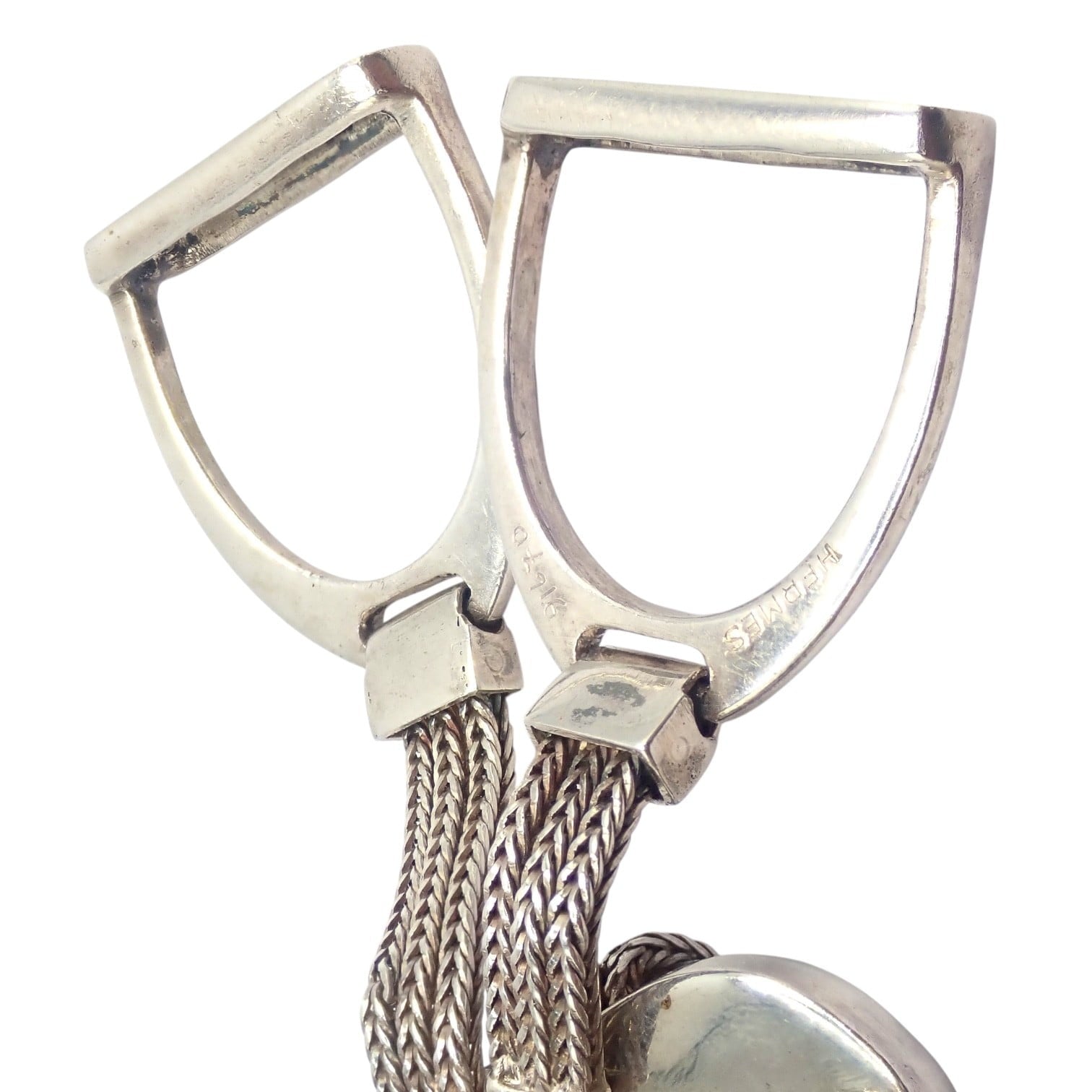 HERMÈS Jewelry & Watches:Fine Jewelry:Brooches & Pins Authentic! Hermes Sterling Silver Double Stirrup Brooch Pin
